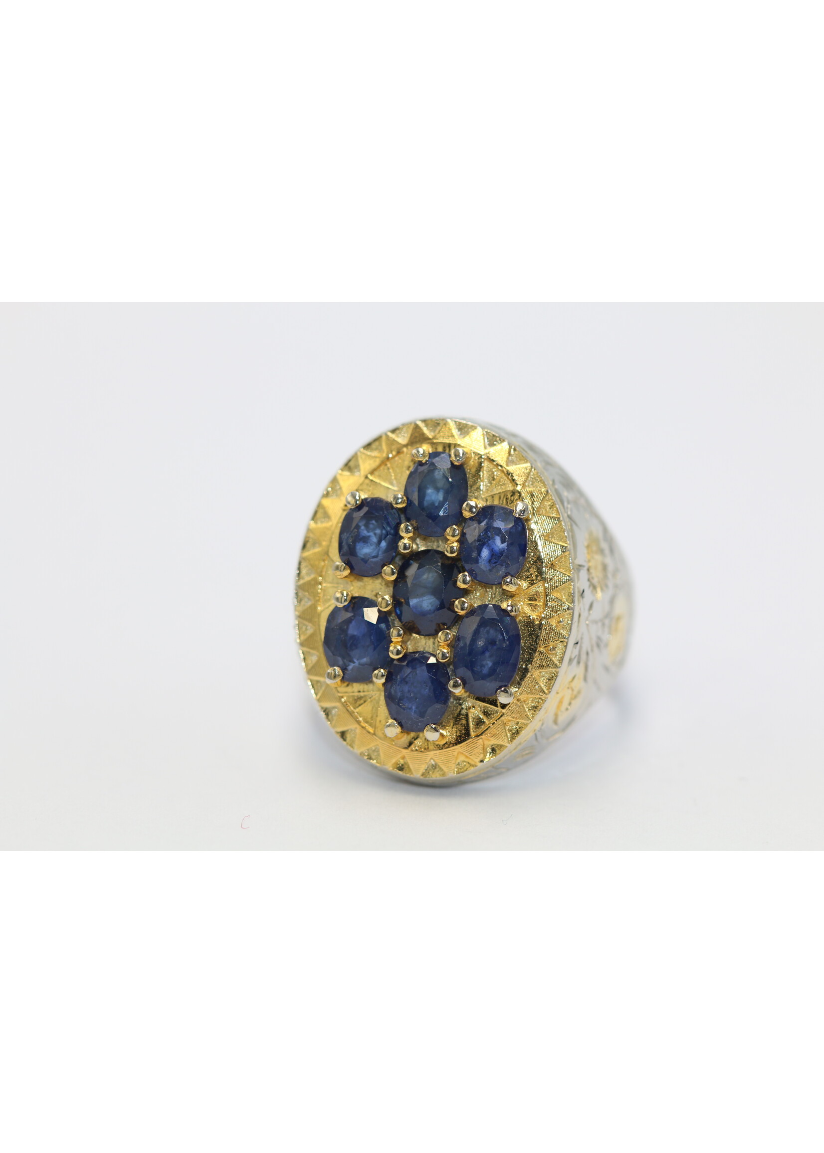 925 zilver ring bezet met natuurlijke Saffieren