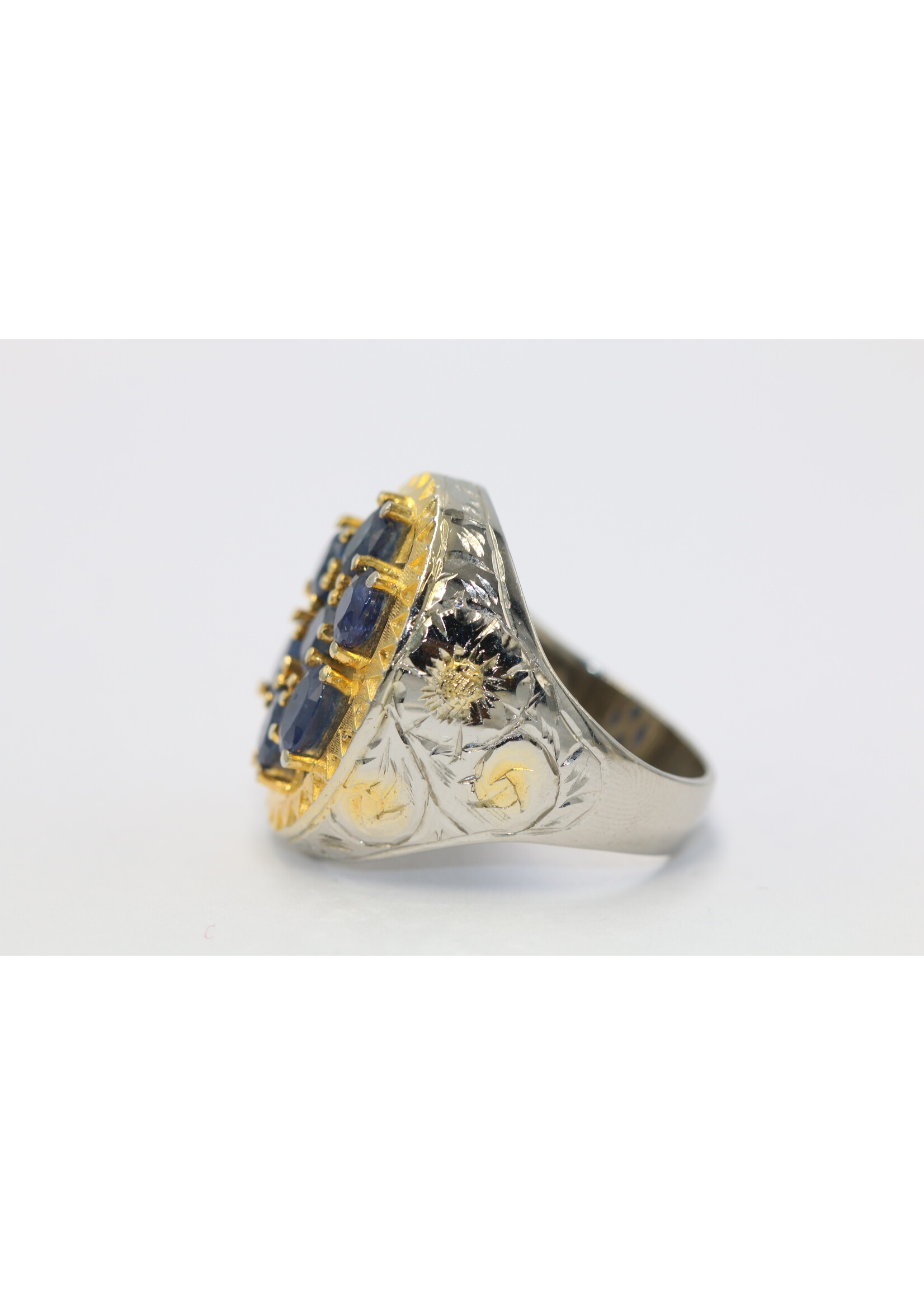 925 zilver ring bezet met natuurlijke Saffieren