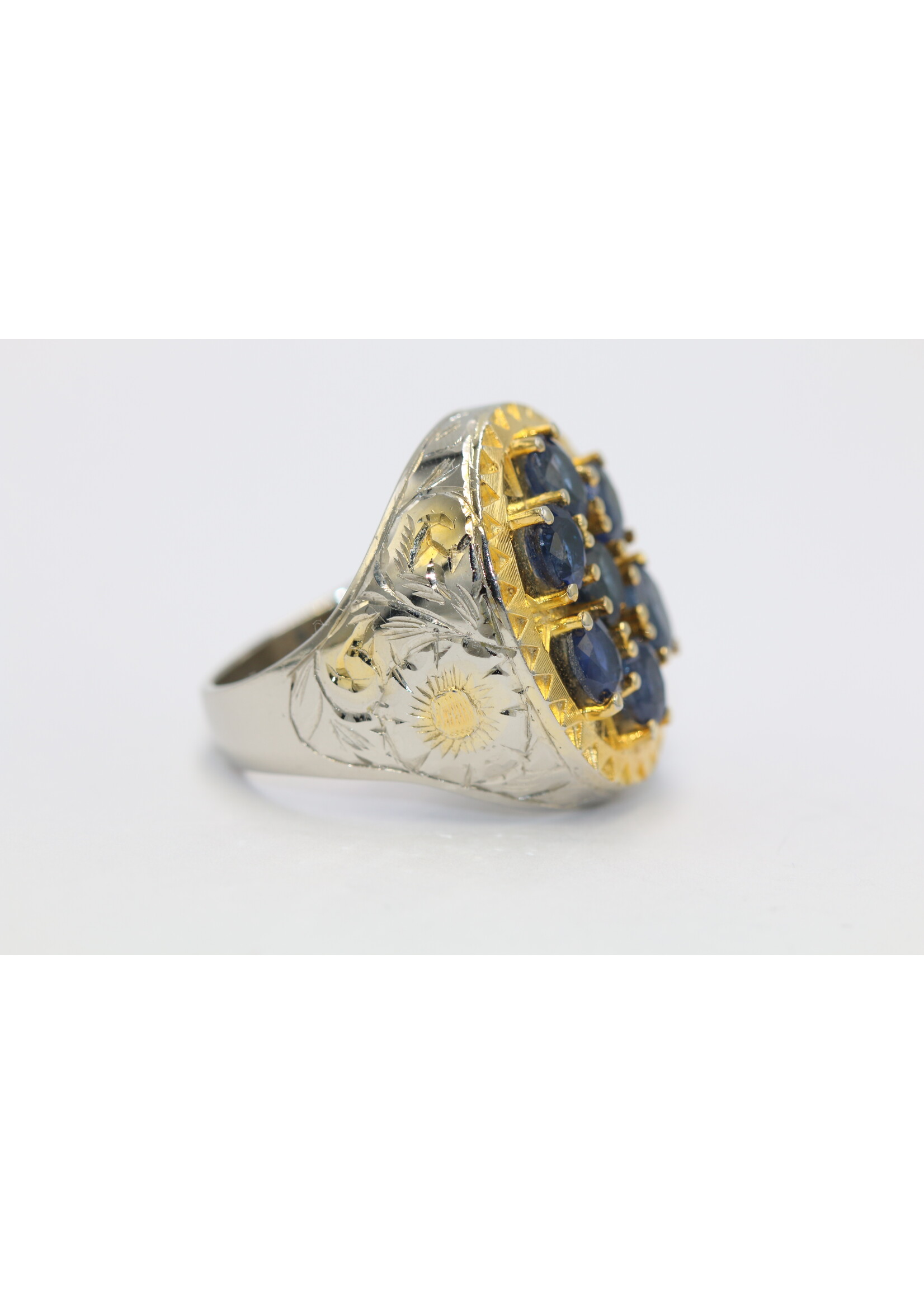 925 zilver ring bezet met natuurlijke Saffieren