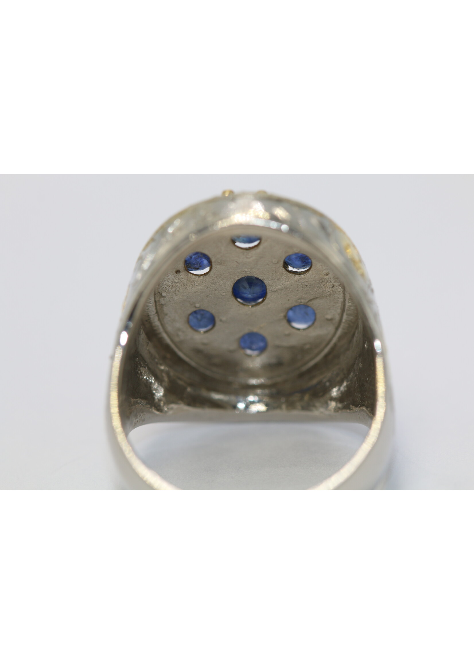 925 zilver ring bezet met natuurlijke Saffieren