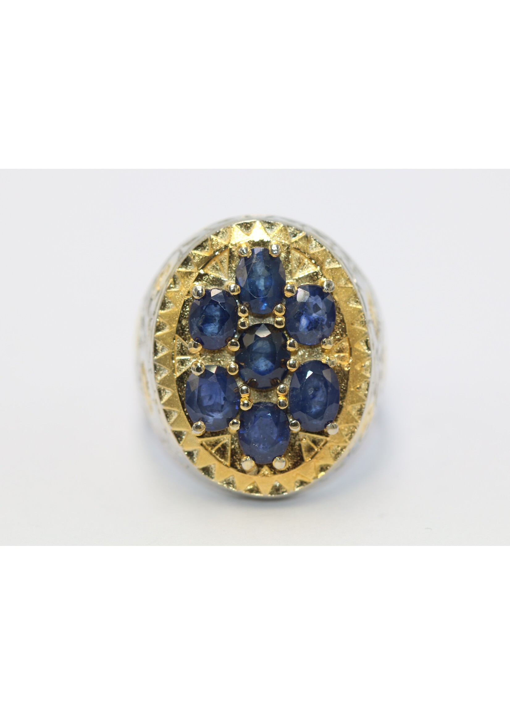 925 zilver ring bezet met natuurlijke Saffieren