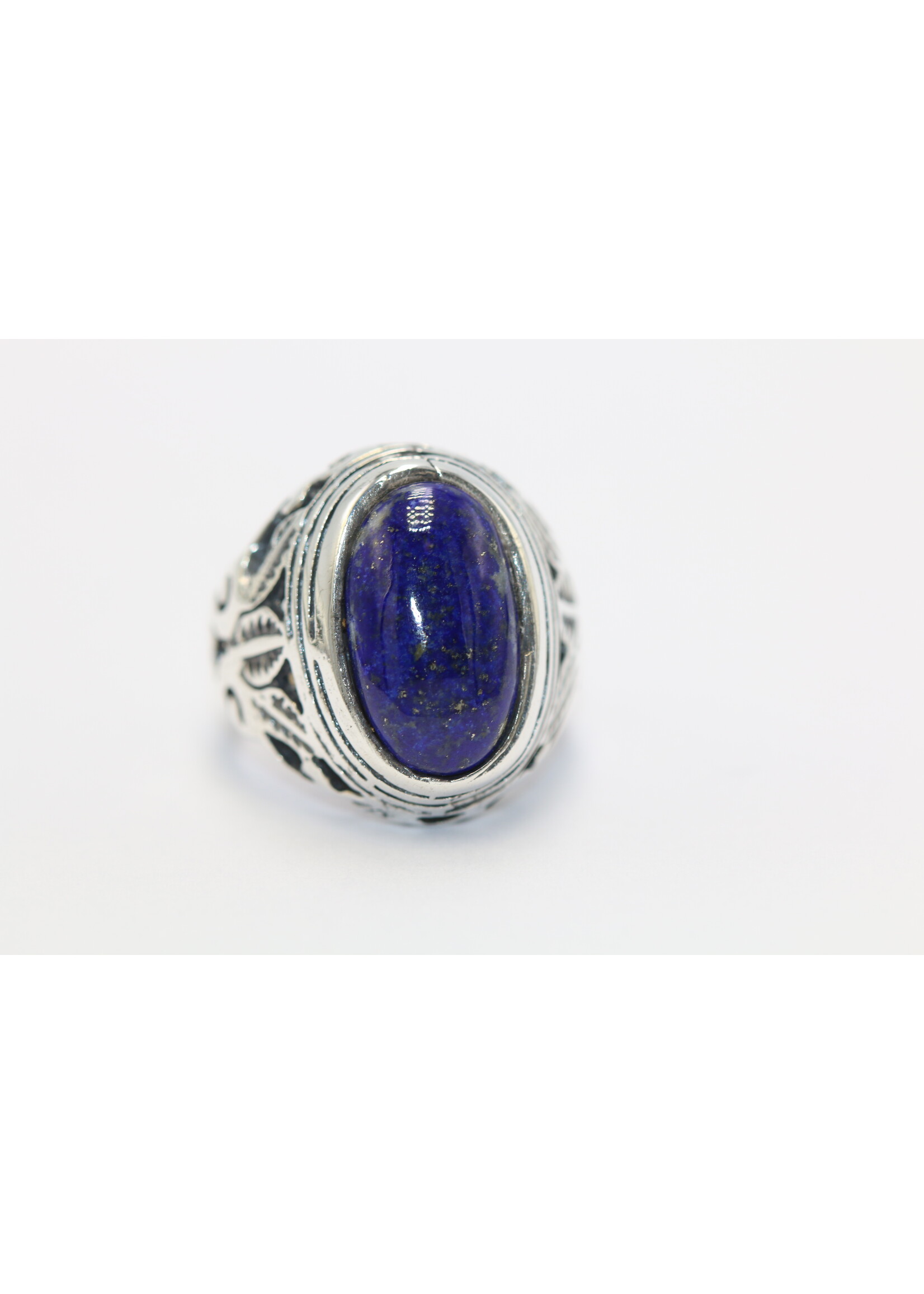 925 zilver ring bezet met natuurlijke Lapis lazuli
