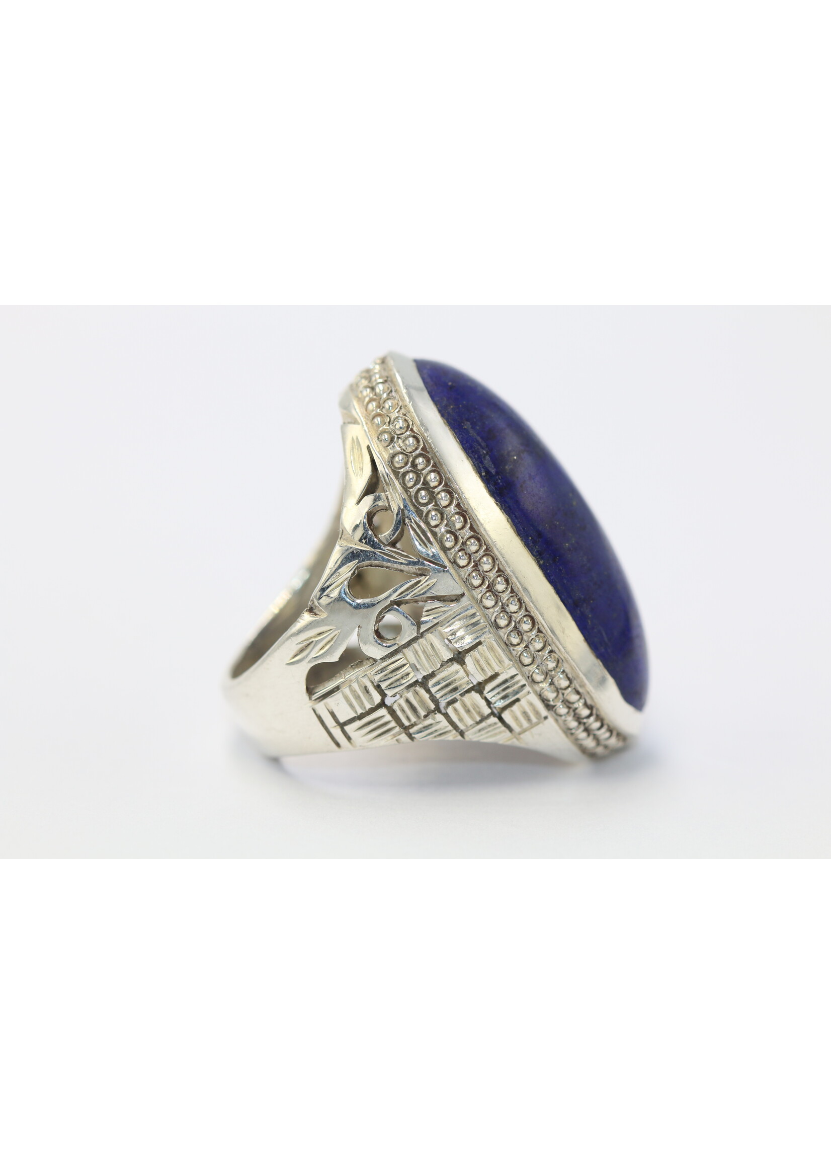 925 zilver ring bezet met natuurlijke Lapis lazuli