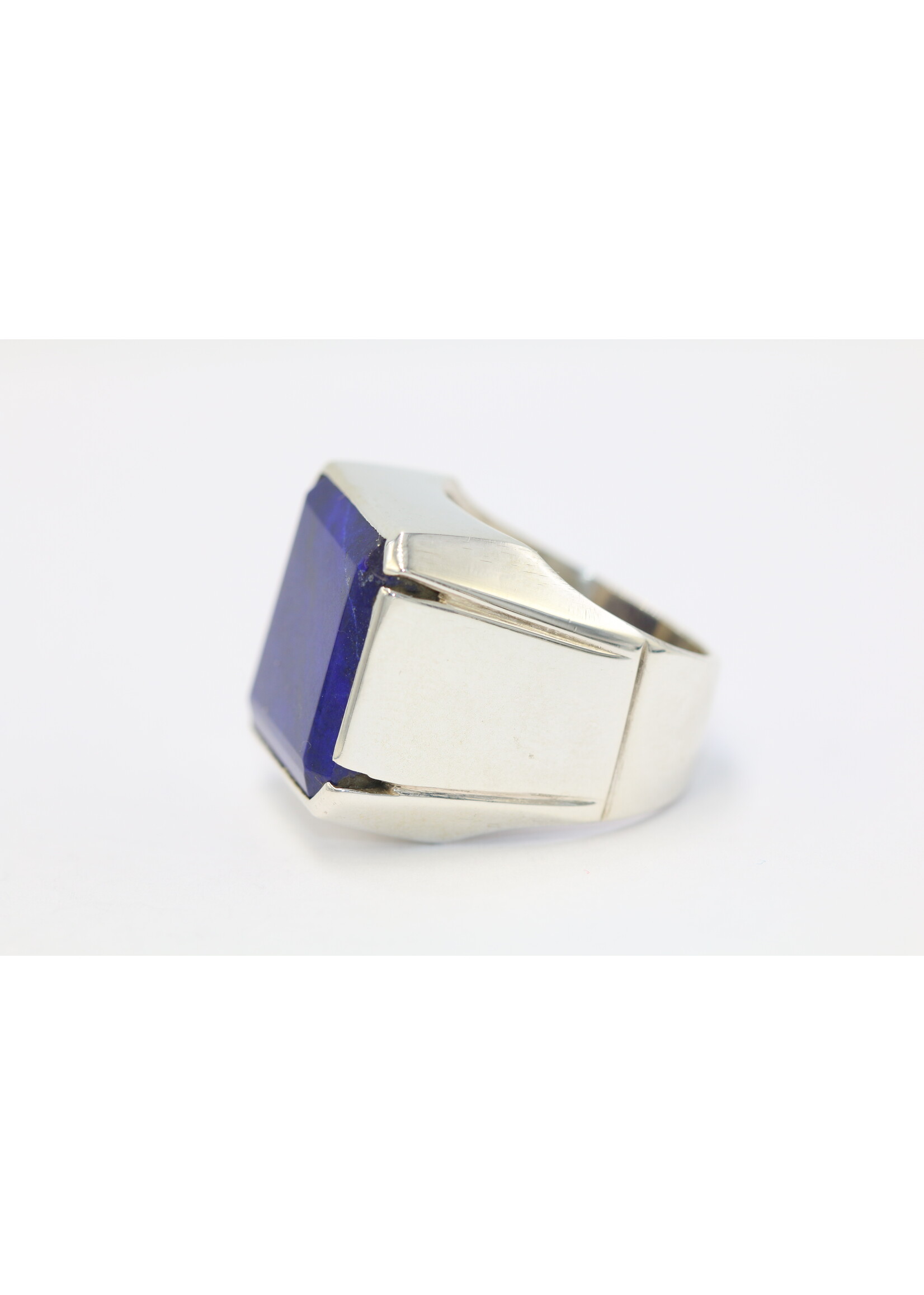 925 zilver ring bezet met natuurlijke Lapis lazuli
