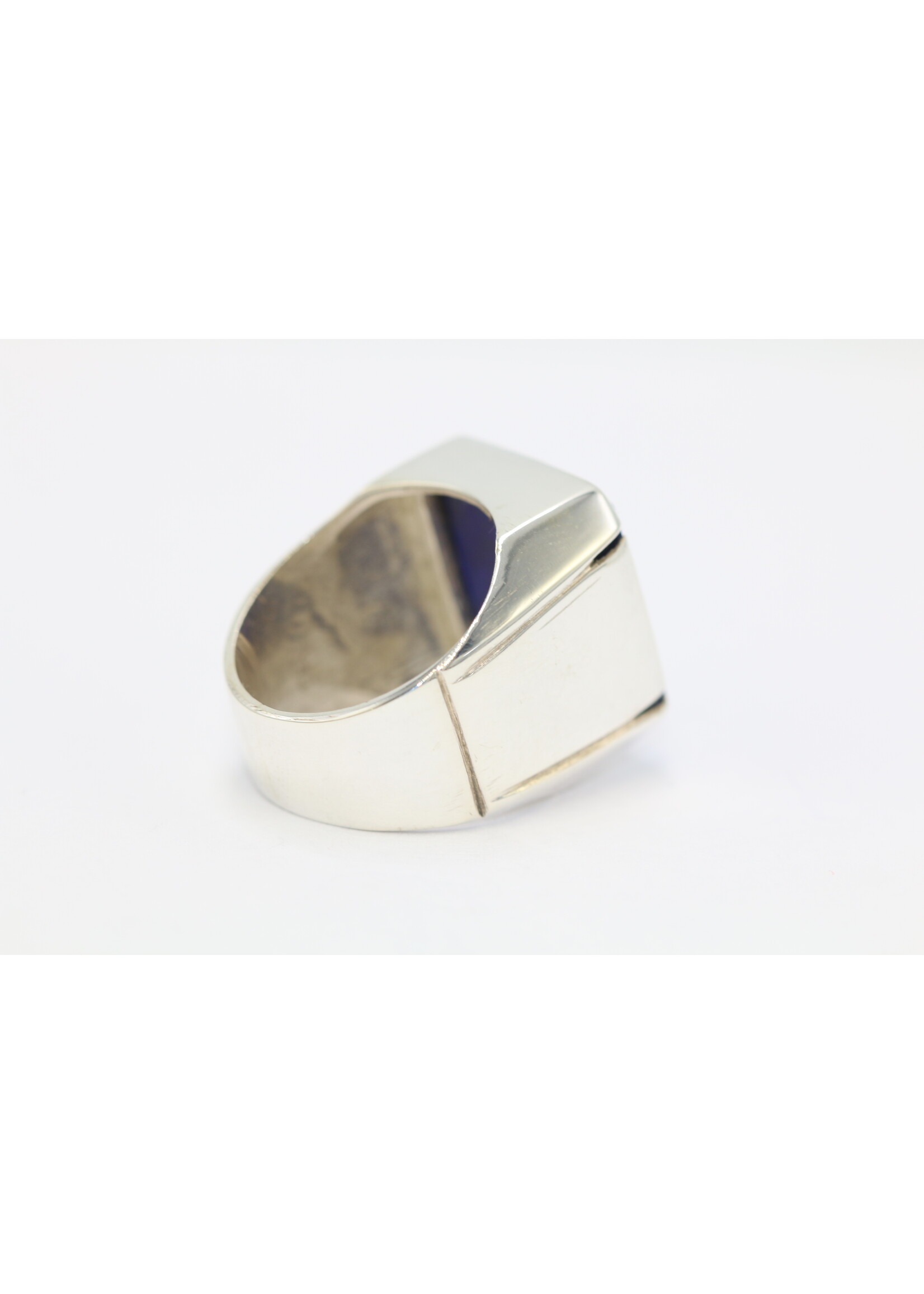 925 zilver ring bezet met natuurlijke Lapis lazuli