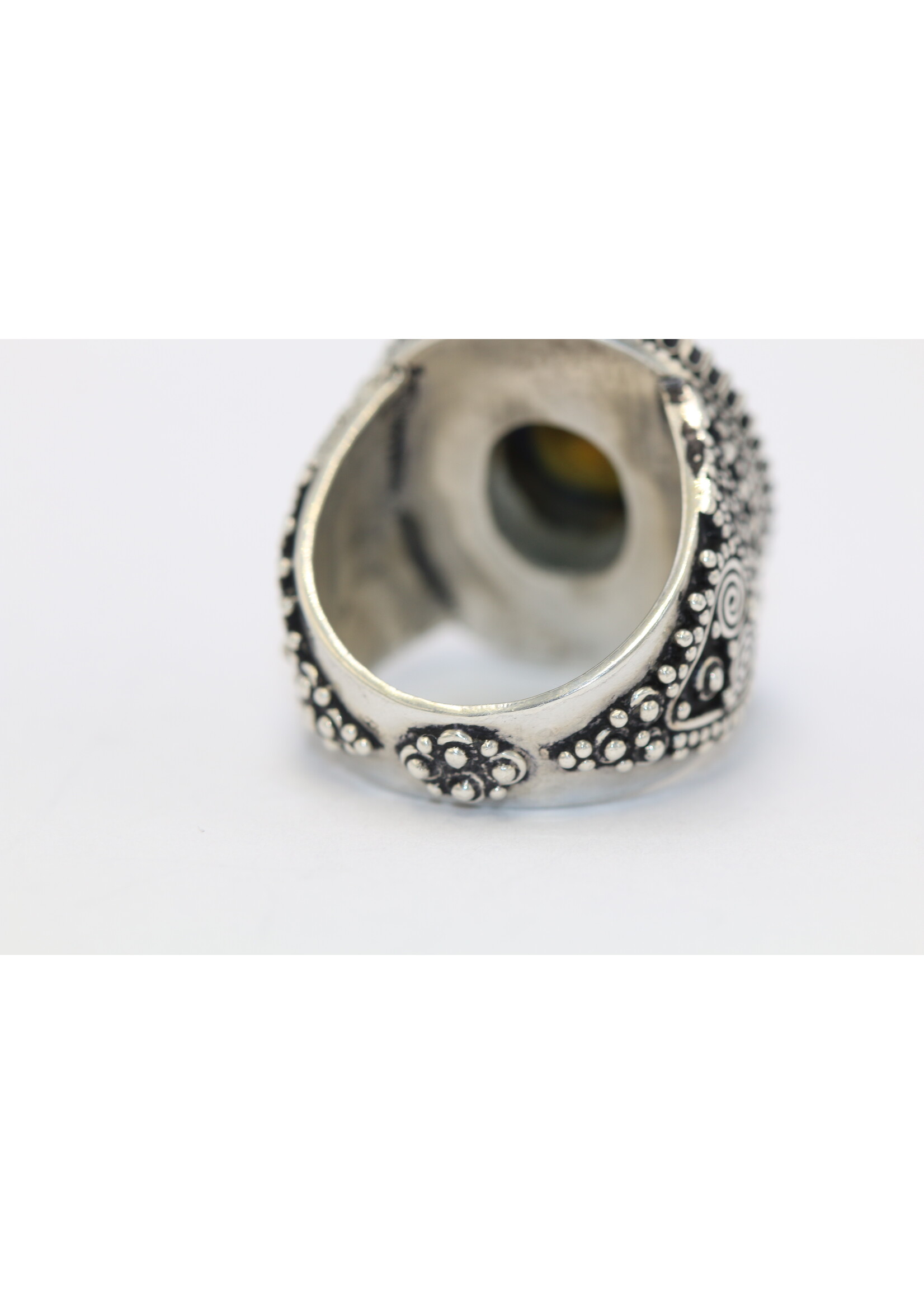 925 zilver ring bezet met natuurlijke zwarte Opaal