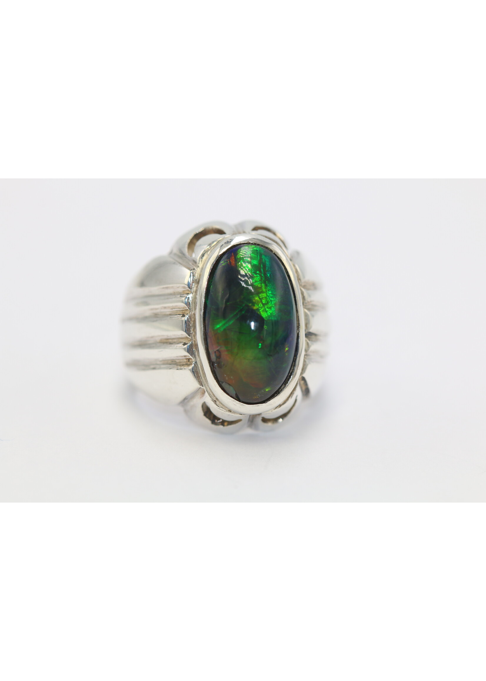 925 zilver ring bezet met natuurlijke zwarte Opaal