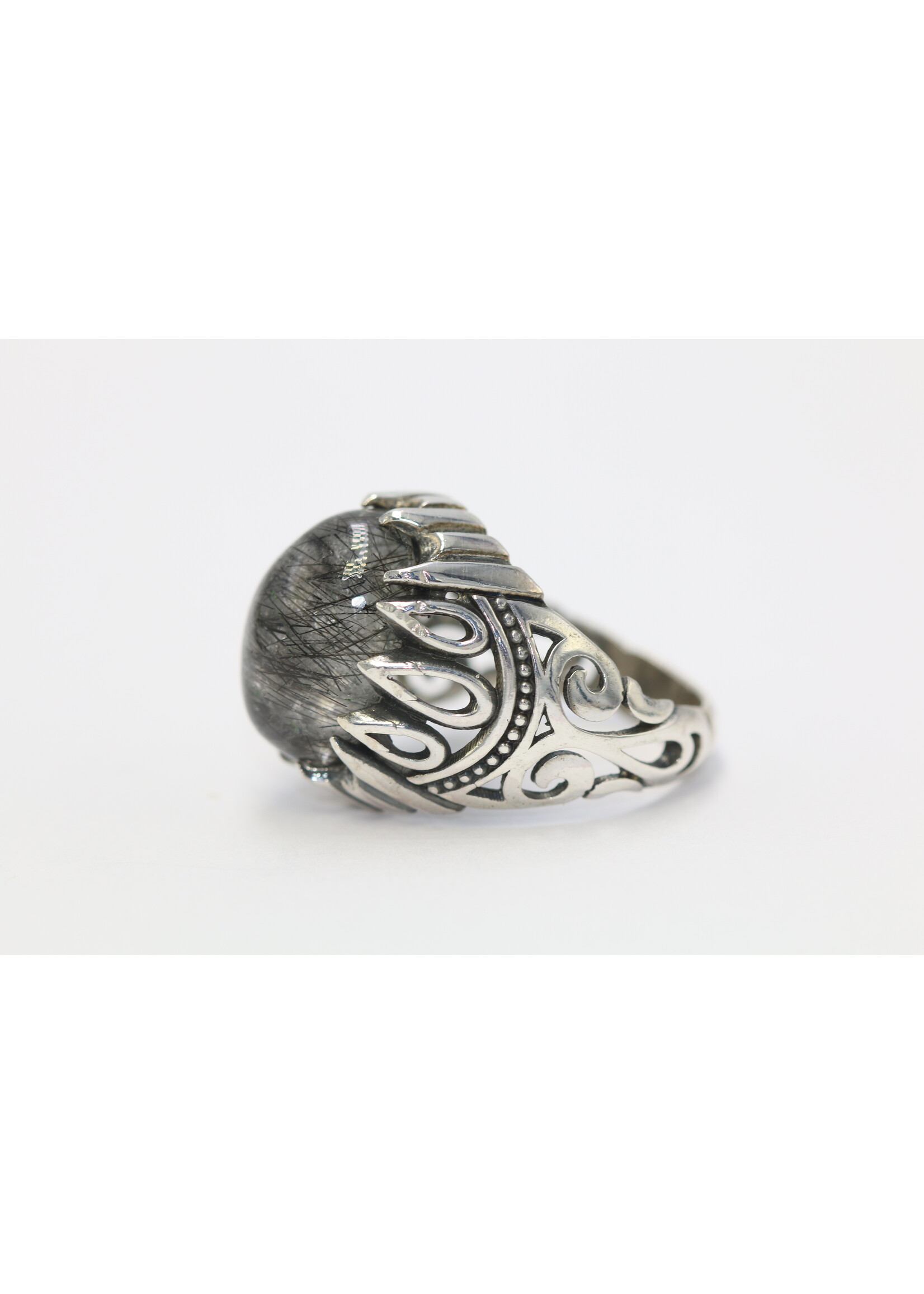 Anello in argento 925 con quarzo rutilato naturale