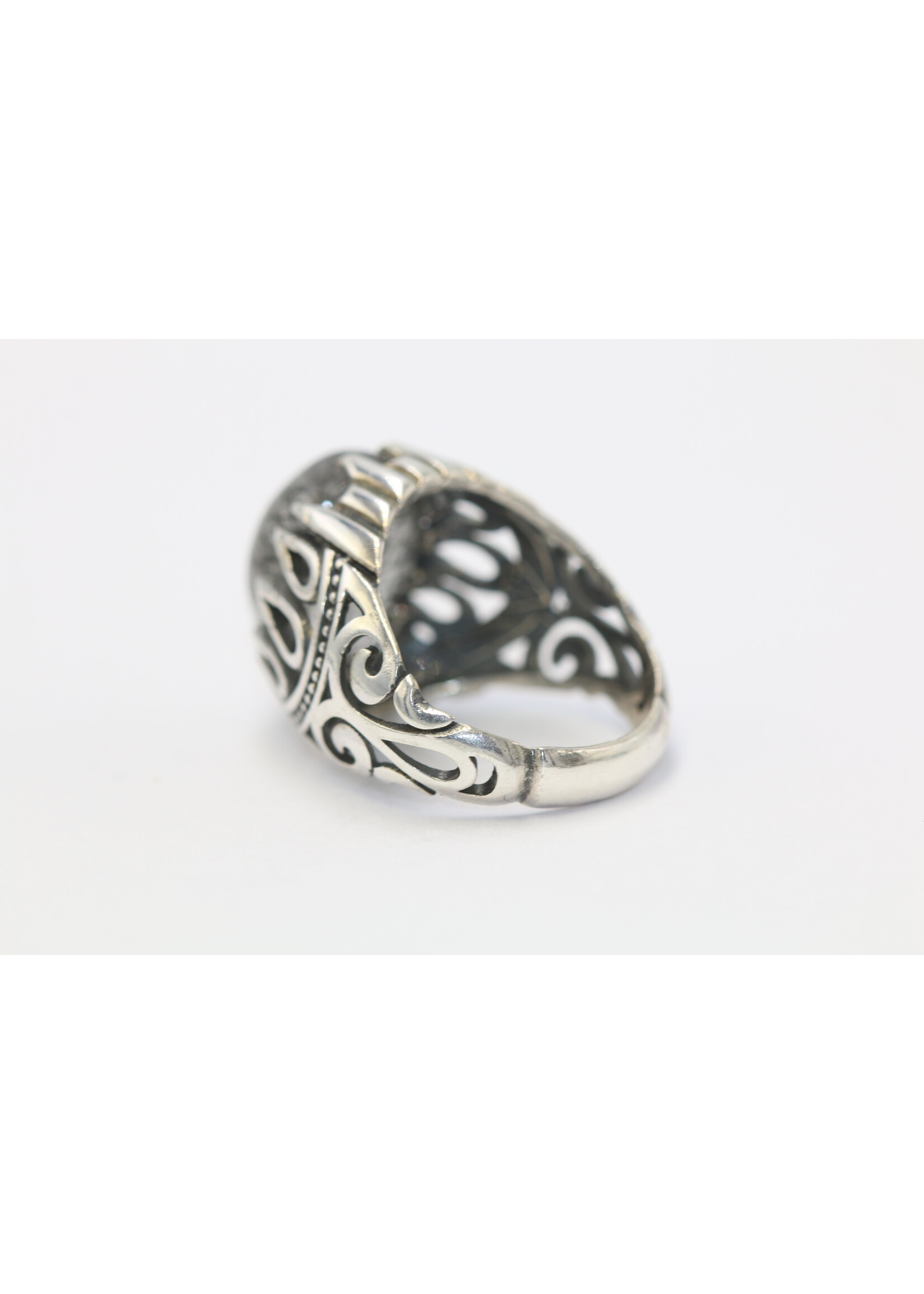 Bague en argent 925 sertie de quartz rutilé naturel