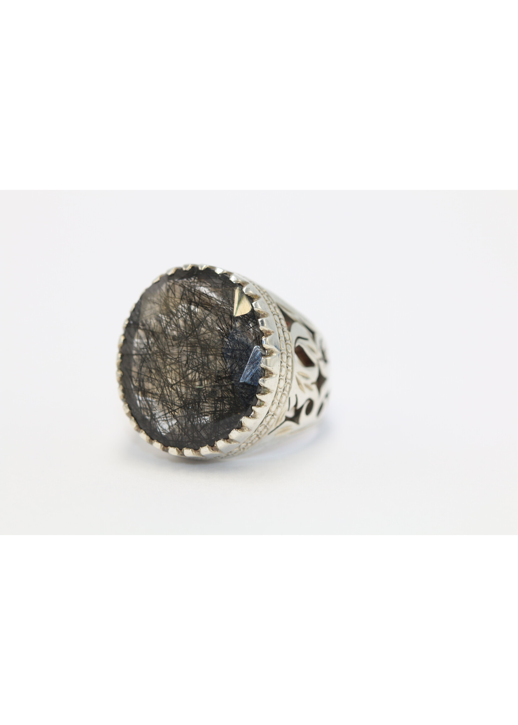 Anello in argento 925 con quarzo rutilato naturale