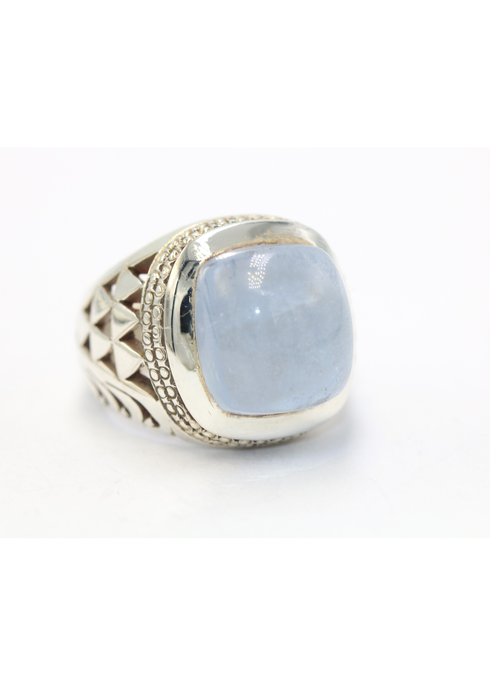 925 silver ring set with natural Aquamarine