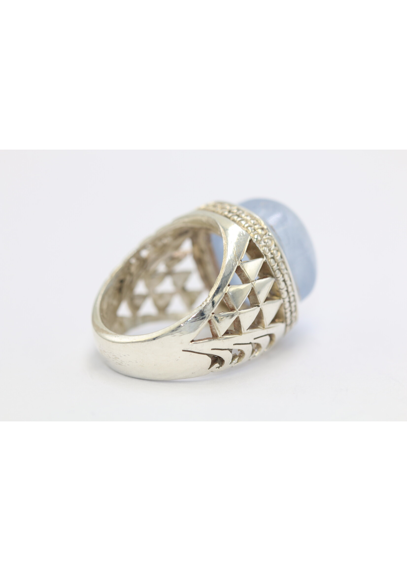 925 silver ring set with natural Aquamarine