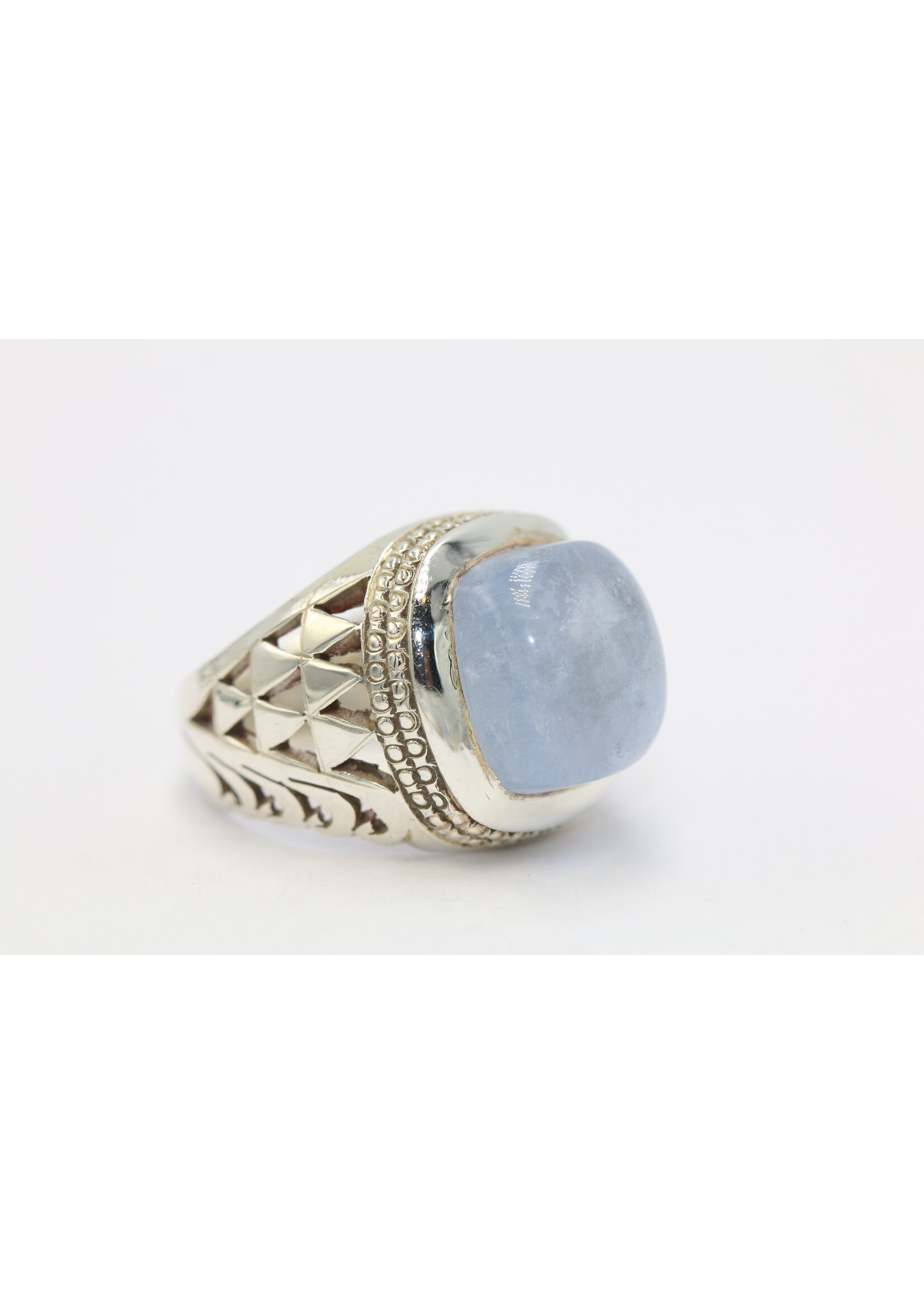 925 silver ring set with natural Aquamarine