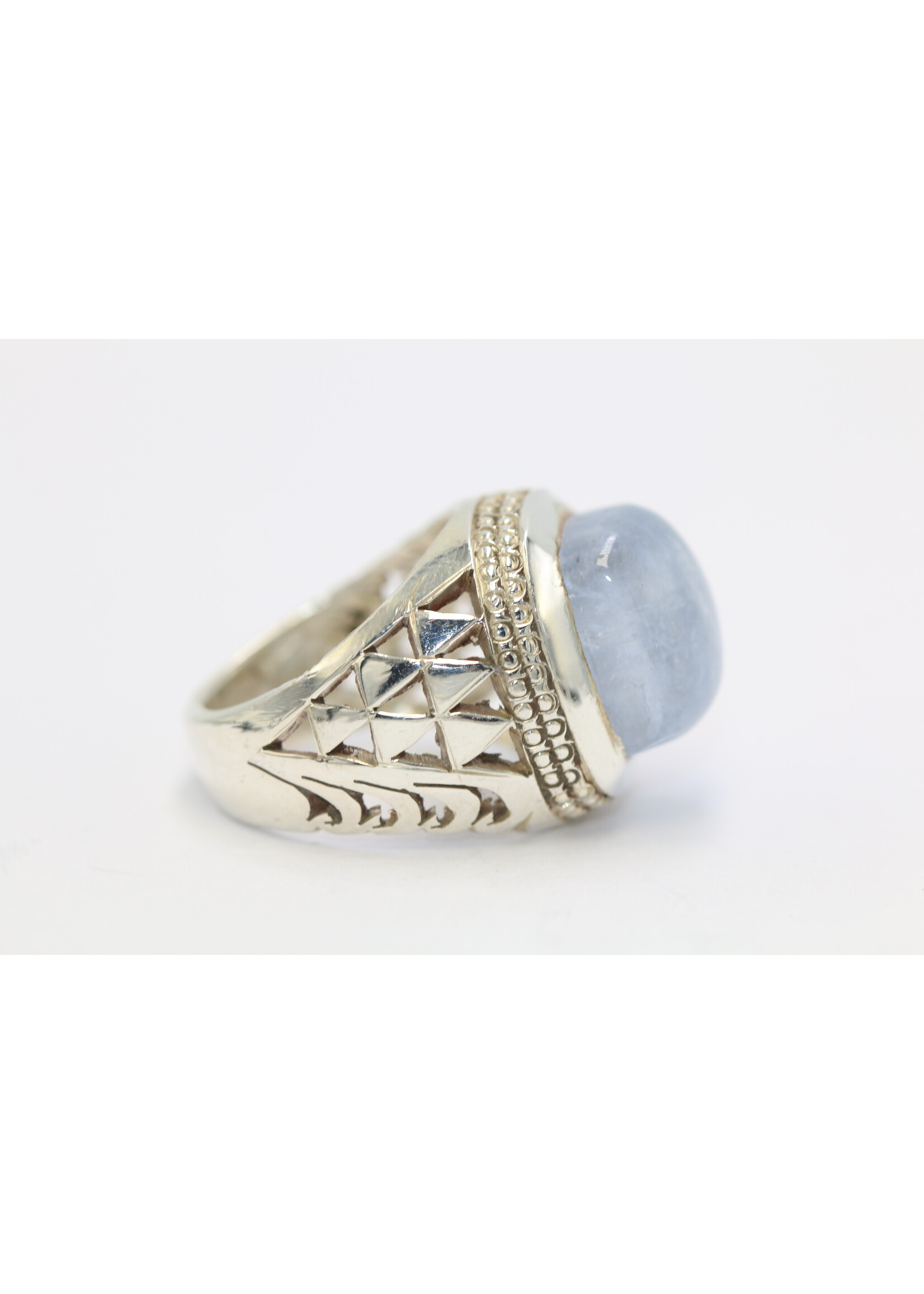 925 silver ring set with natural Aquamarine