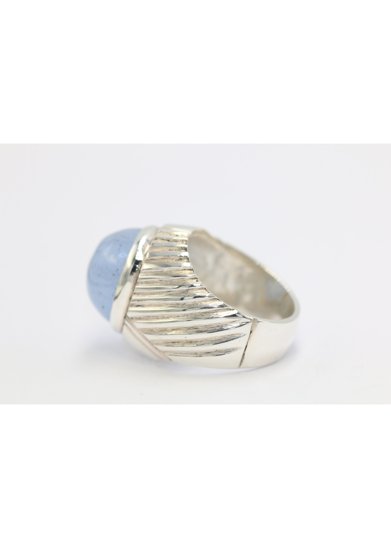 Bague en argent 925 sertie d'Aigue-Marine naturelle