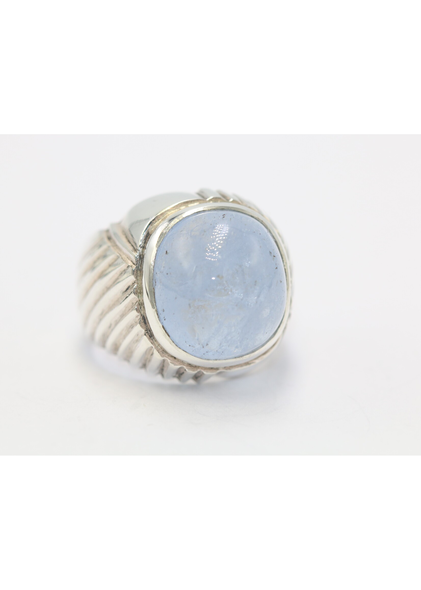 Bague en argent 925 sertie d'Aigue-Marine naturelle