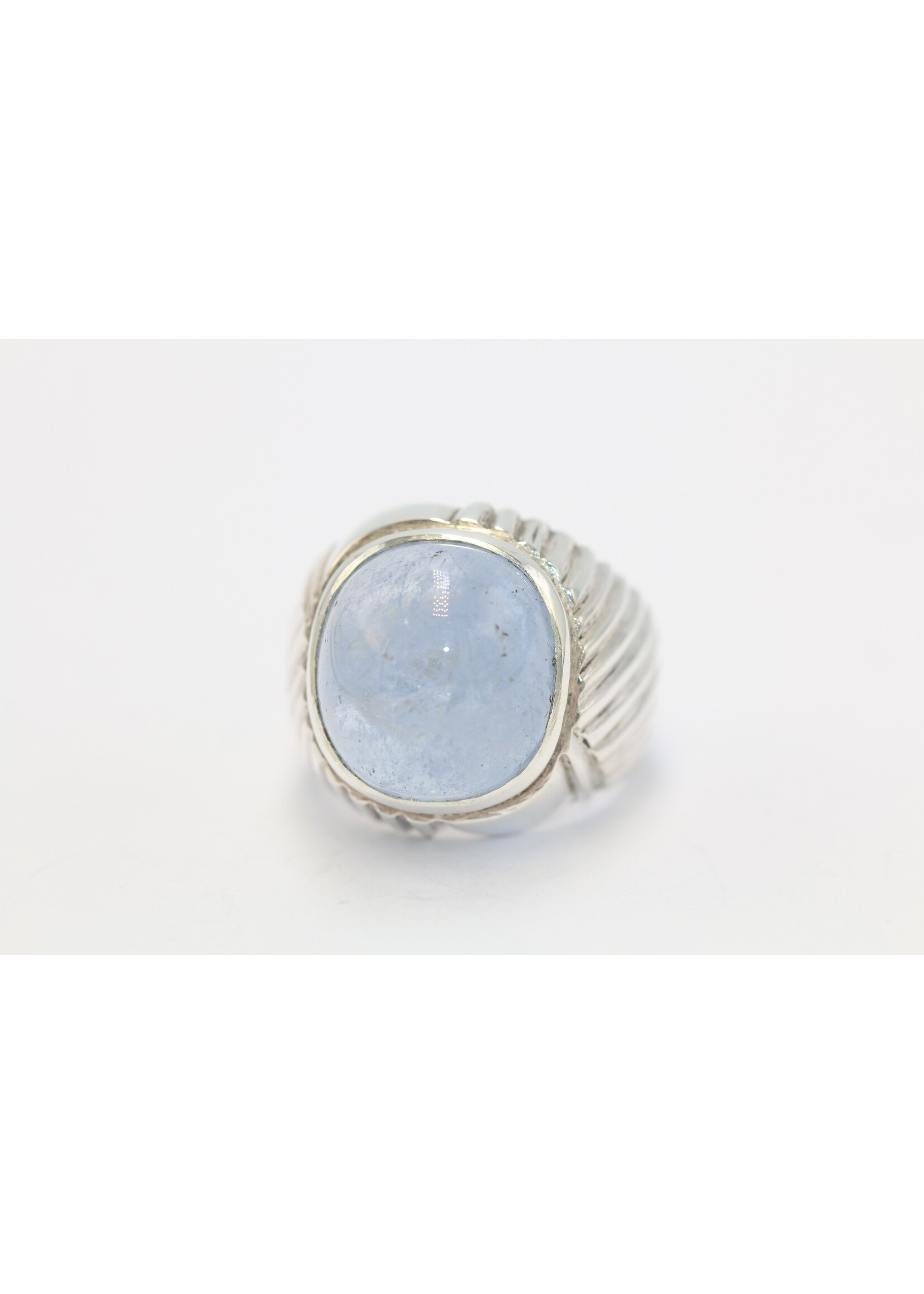 925 silver ring set with natural Aquamarine