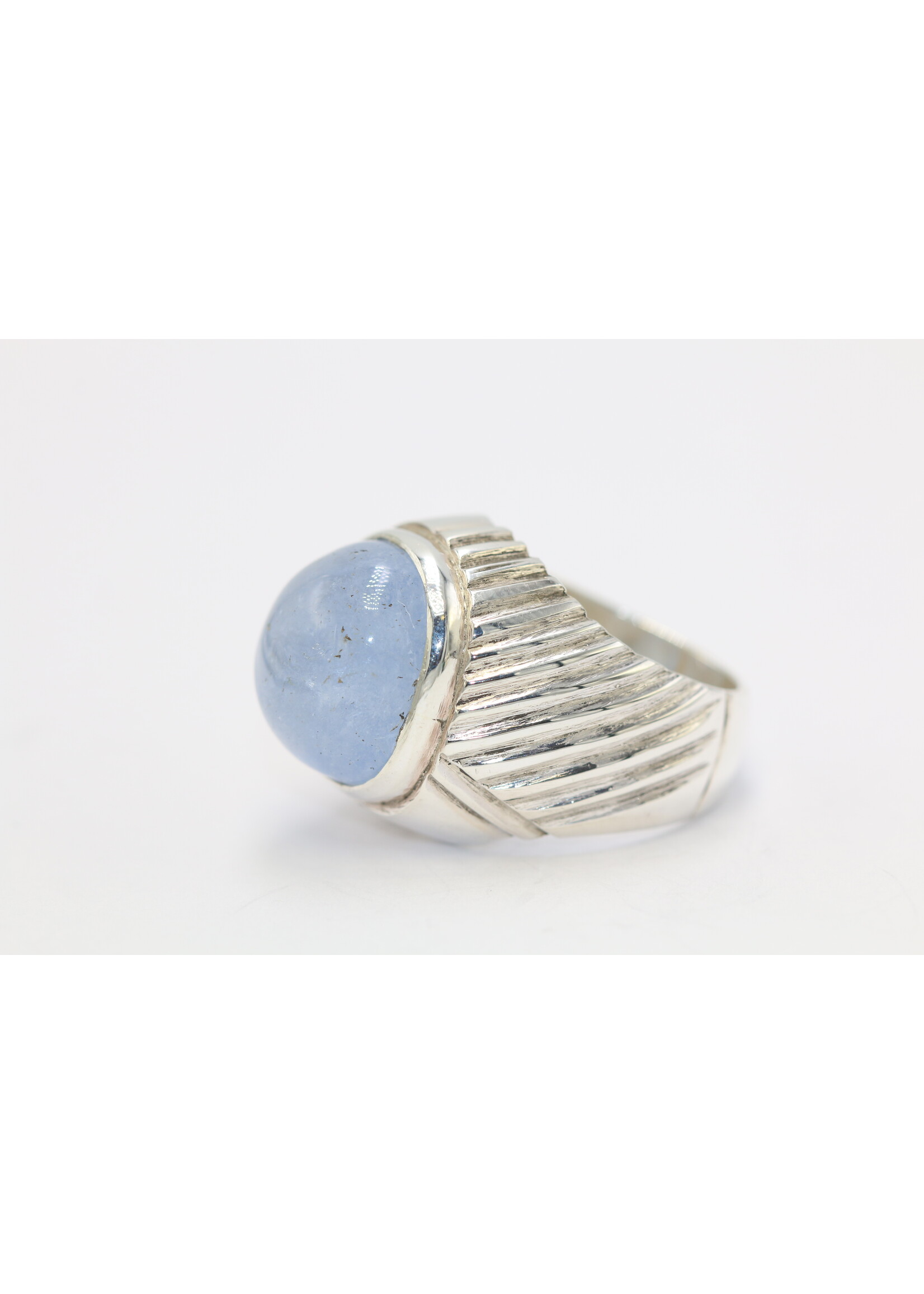 925 silver ring set with natural Aquamarine