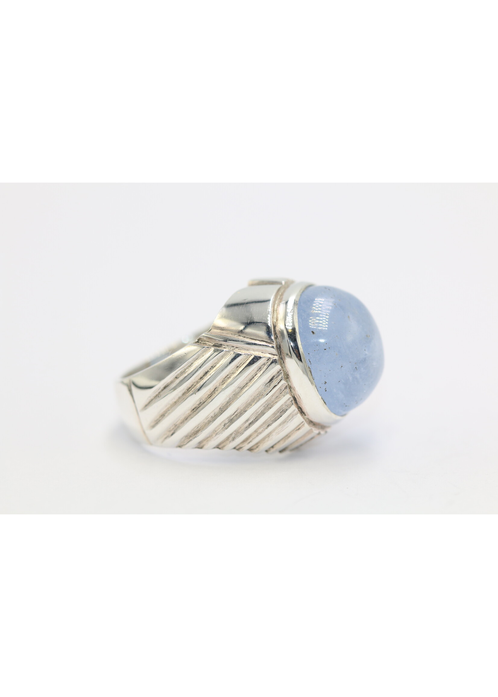 Anello in argento 925 con acquamarina naturale