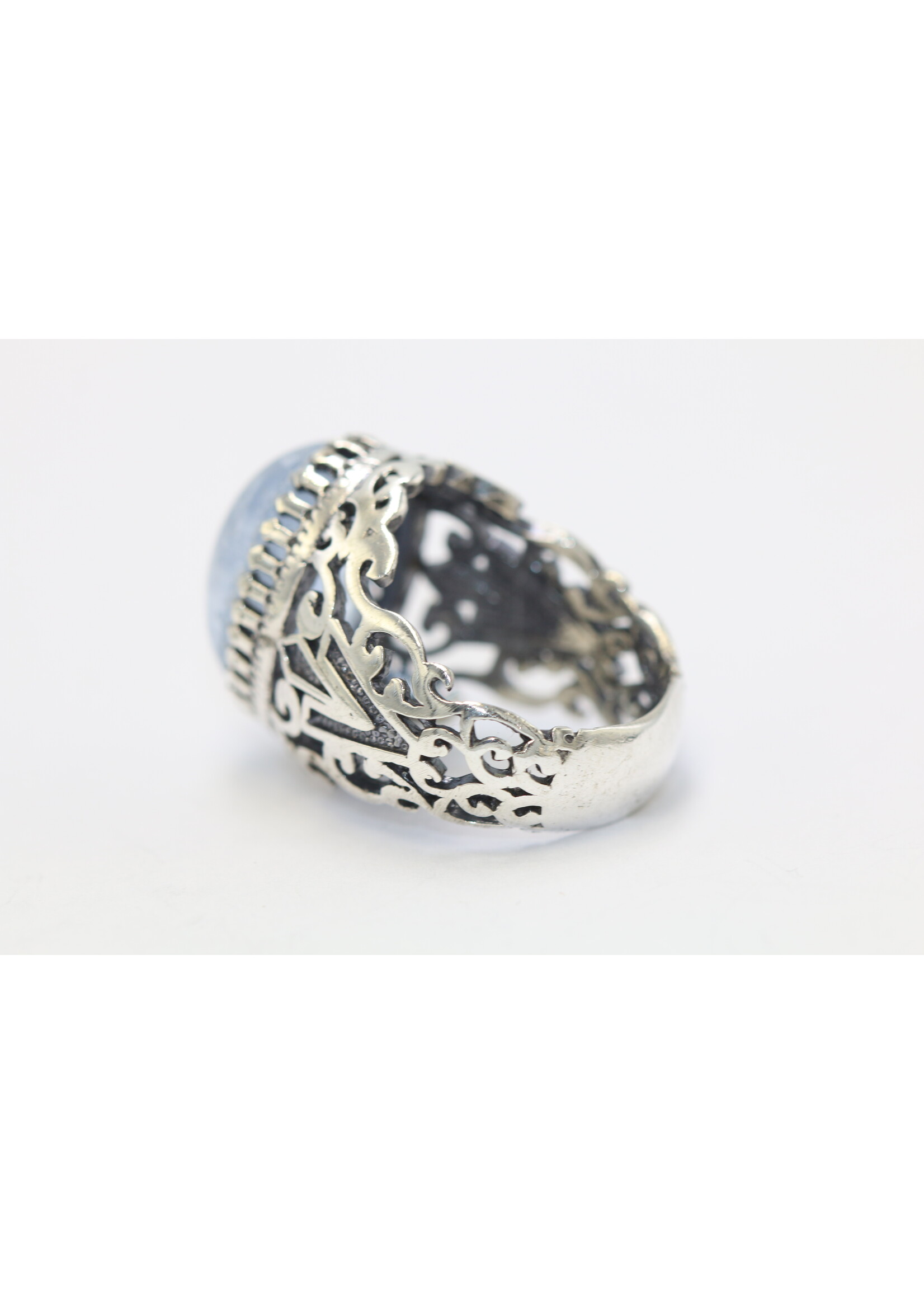 925 silver ring set with natural Aquamarine