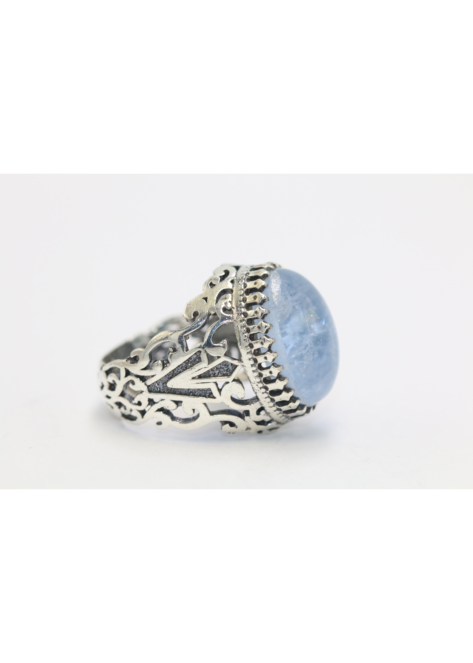 925 zilver ring bezet met natuurlijke Aquamarijn