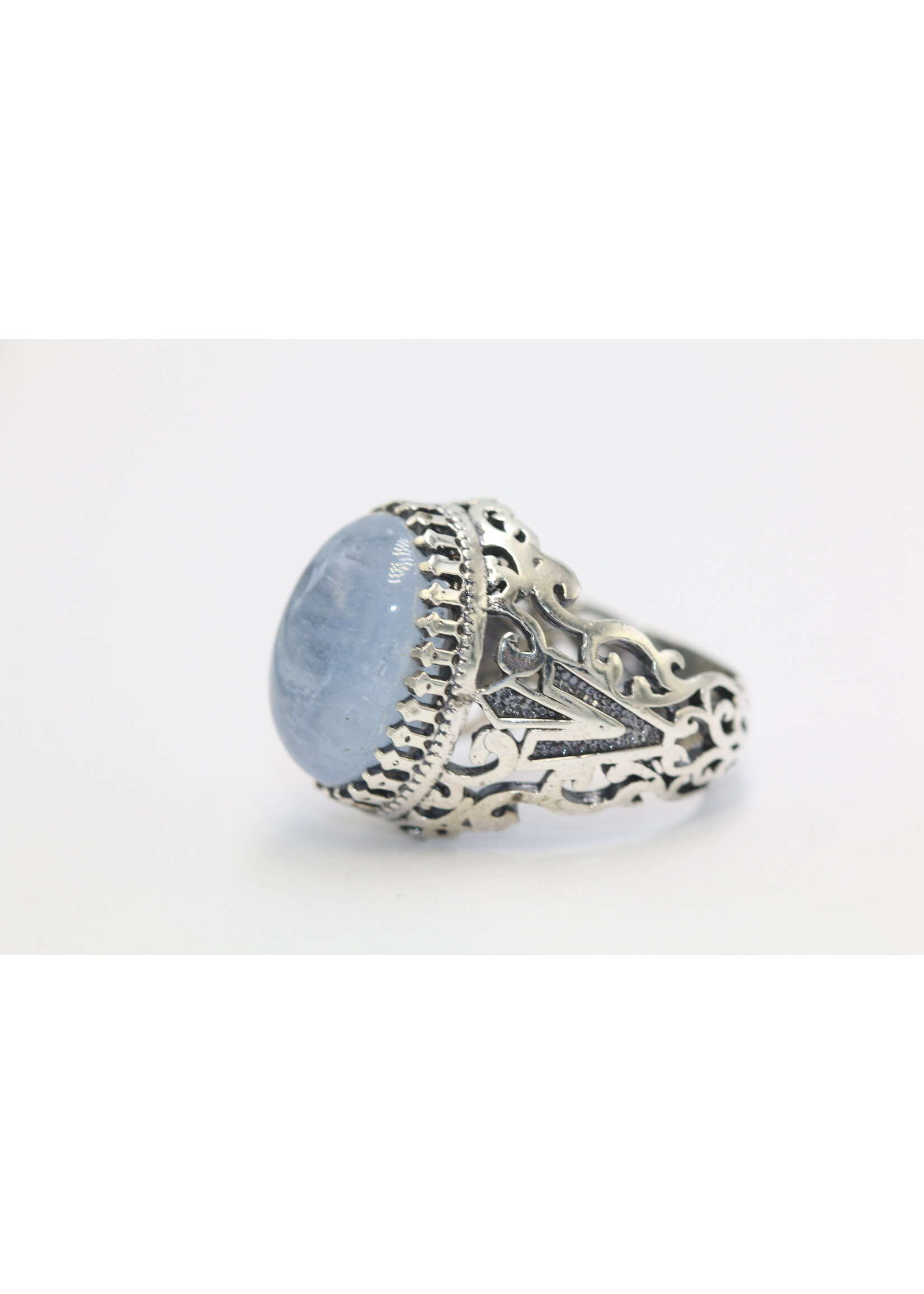 925 silver ring set with natural Aquamarine