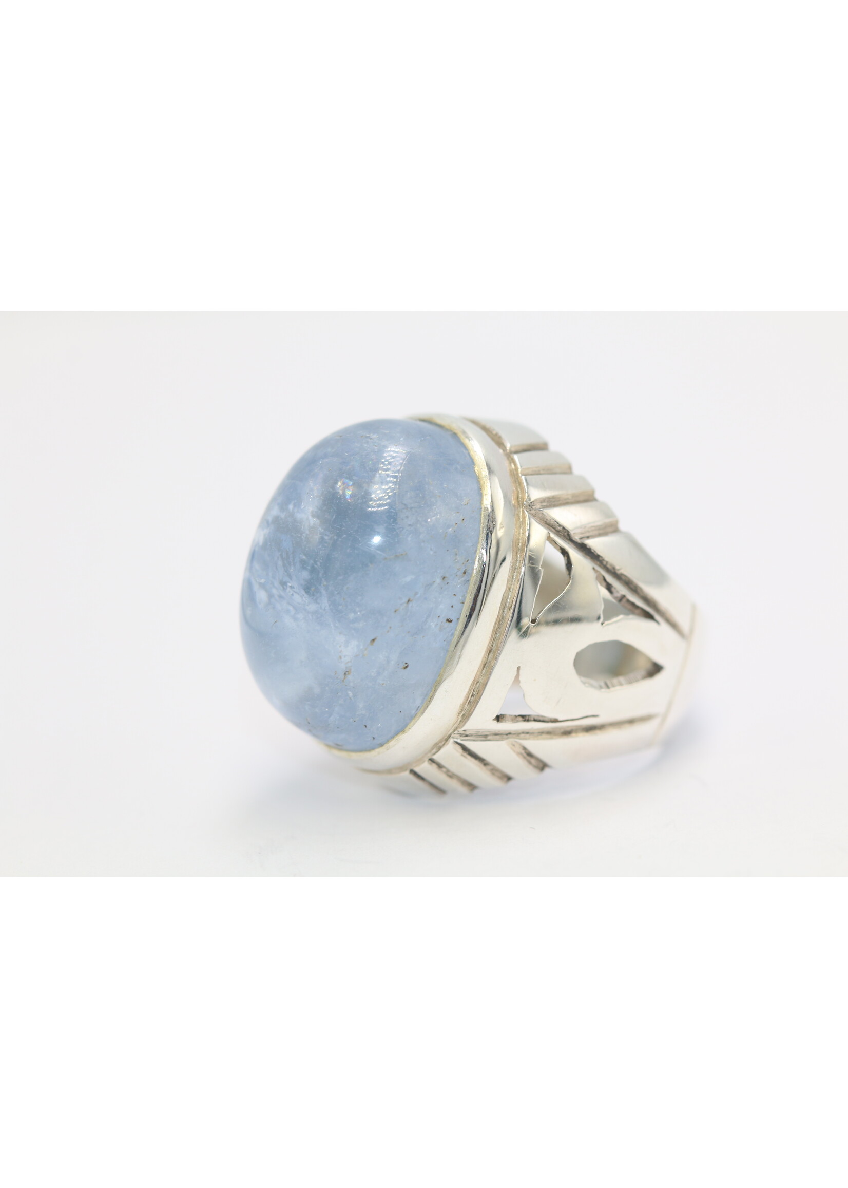 Anello in argento 925 con acquamarina naturale
