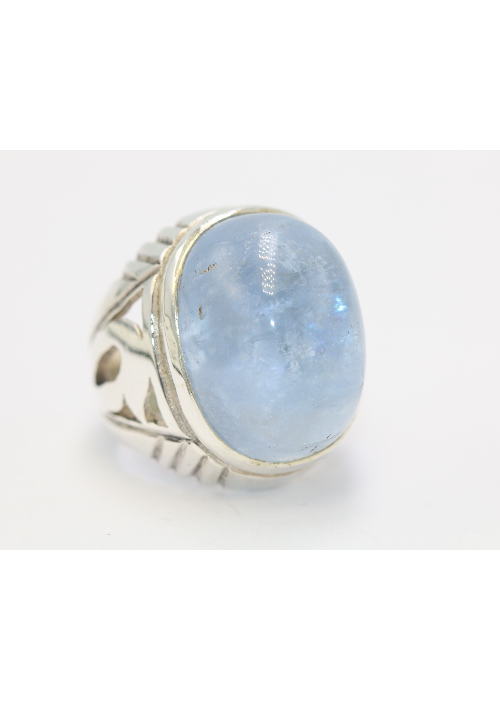 925 silver ring set with natural Aquamarine