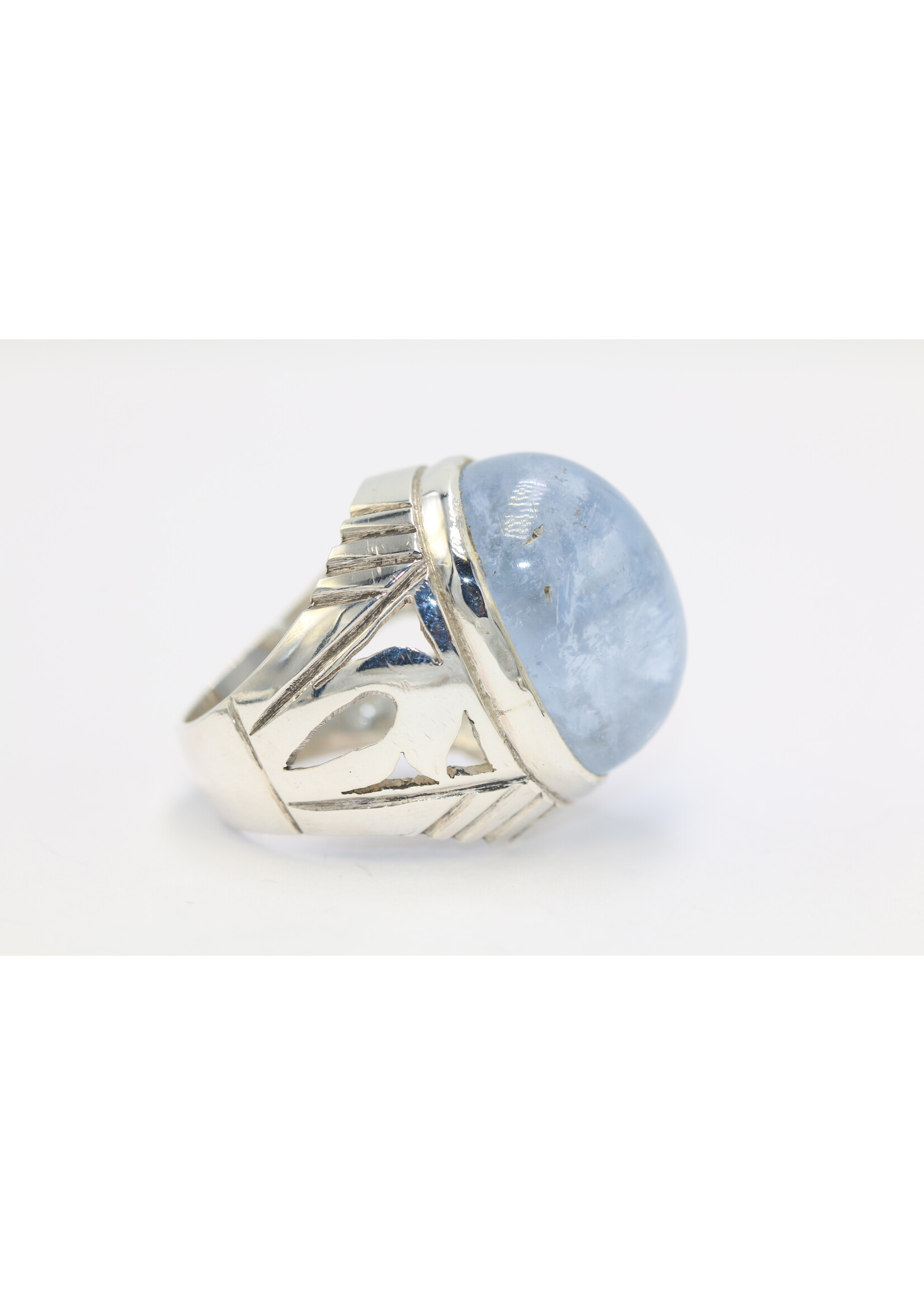 925 silver ring set with natural Aquamarine