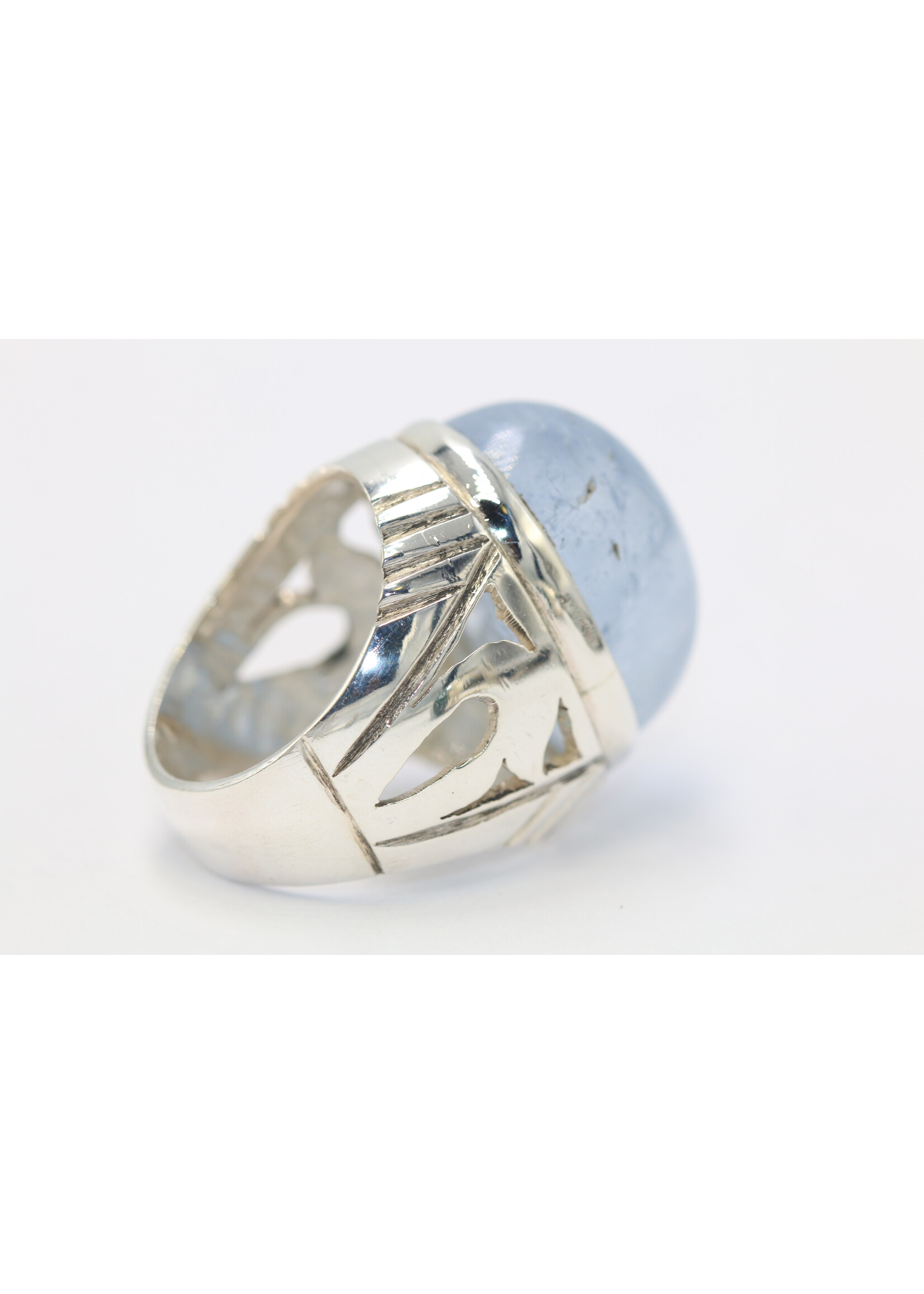 Anello in argento 925 con acquamarina naturale