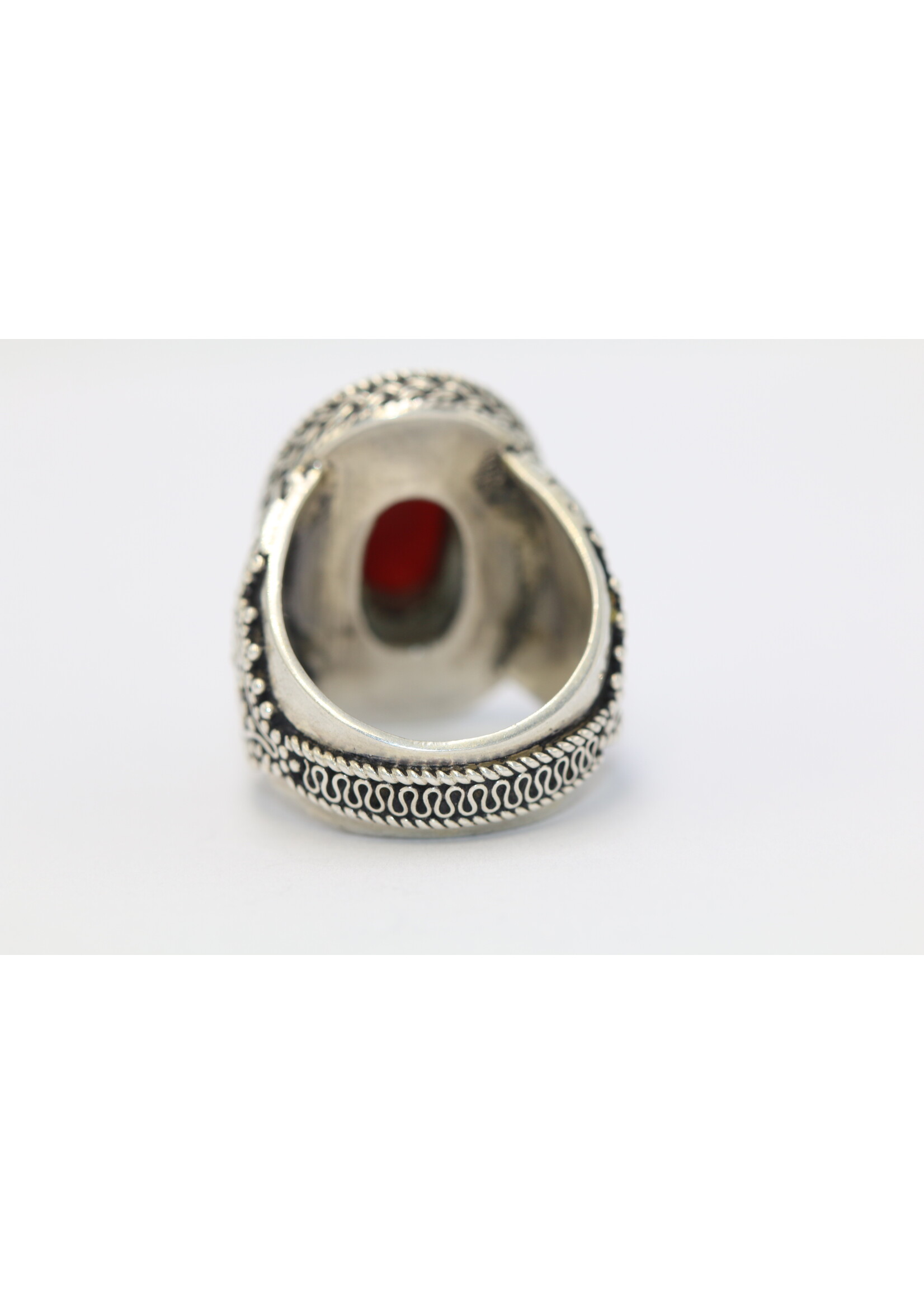 Bague en argent 925 sertie de Corail naturel
