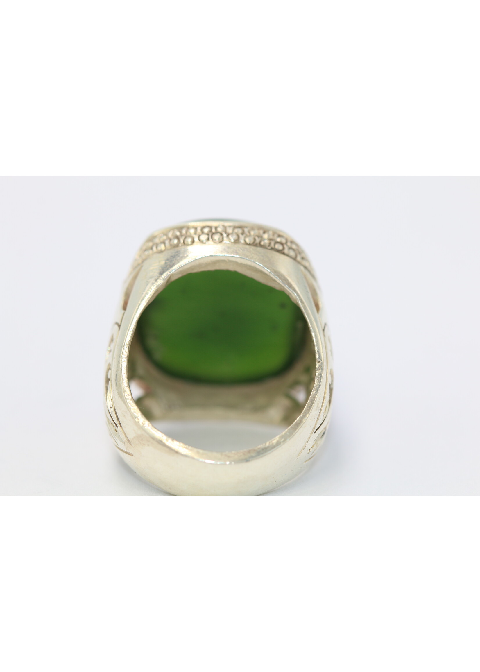 925 silver ring set with natural Jade