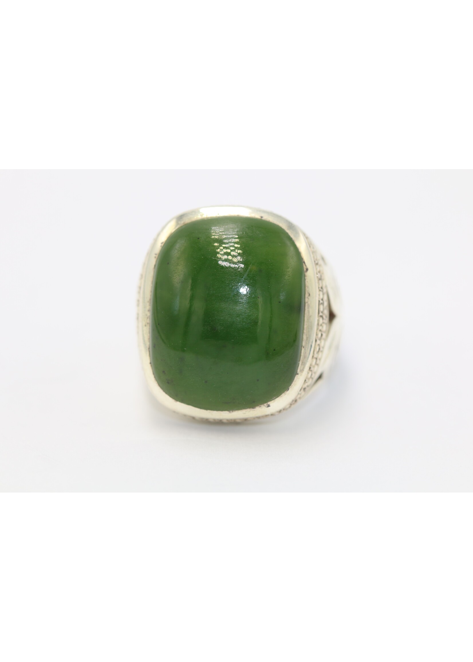 925 silver ring set with natural Jade