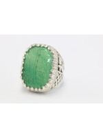 Anello con Corniola verde