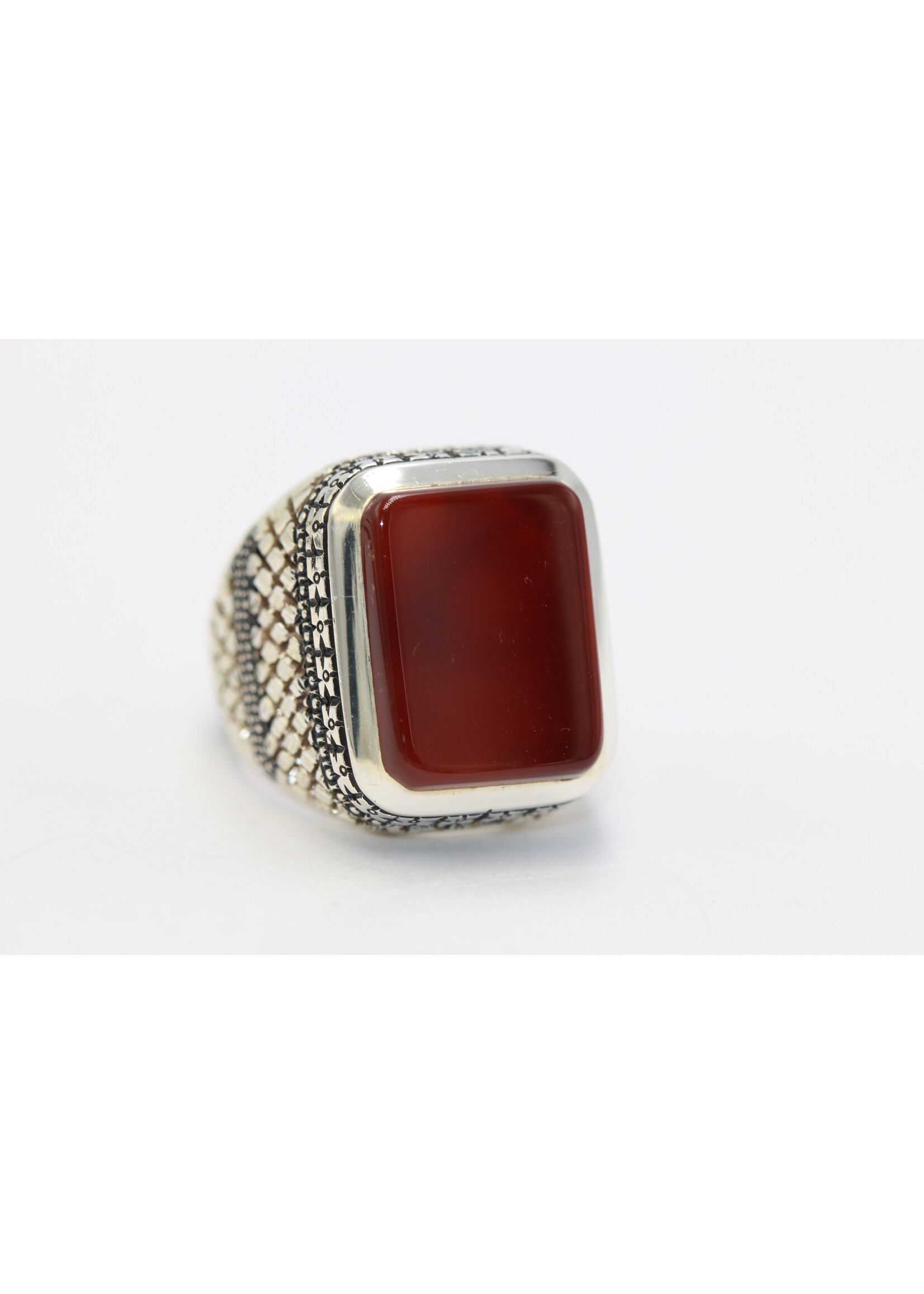 925 zilver ring bezet met natuurlijke Carneool