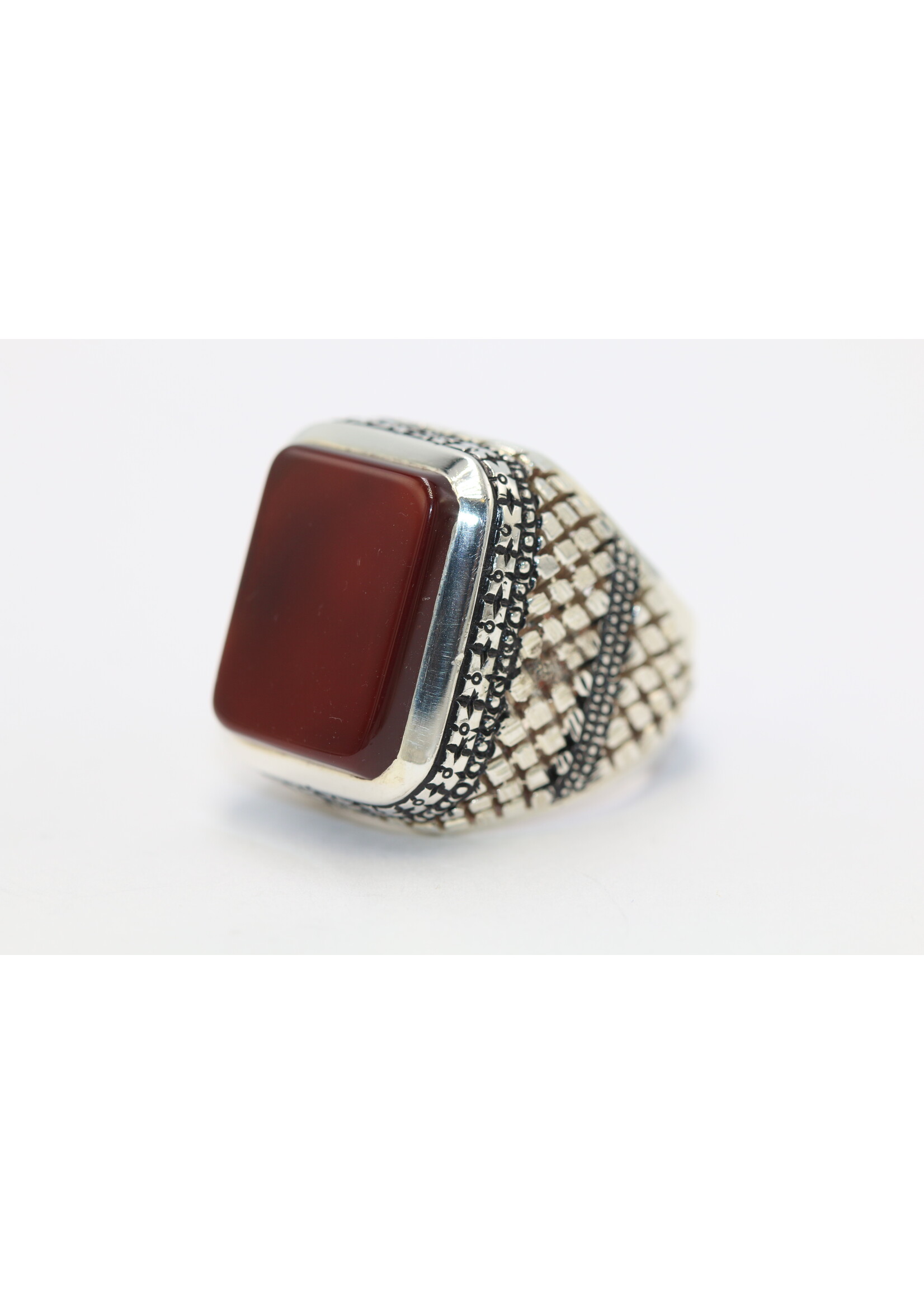 925 zilver ring bezet met natuurlijke Carneool