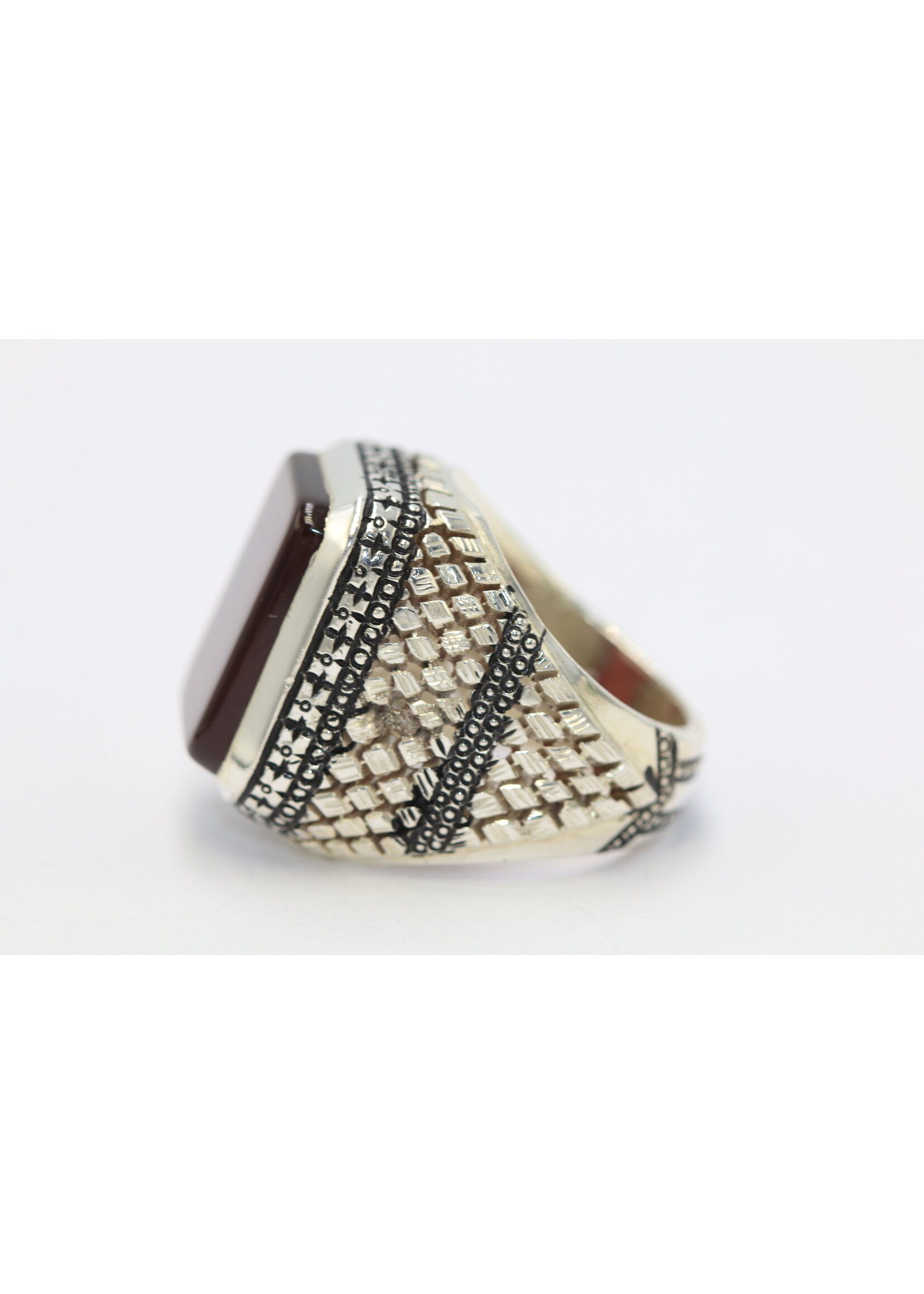 925 zilver ring bezet met natuurlijke Carneool