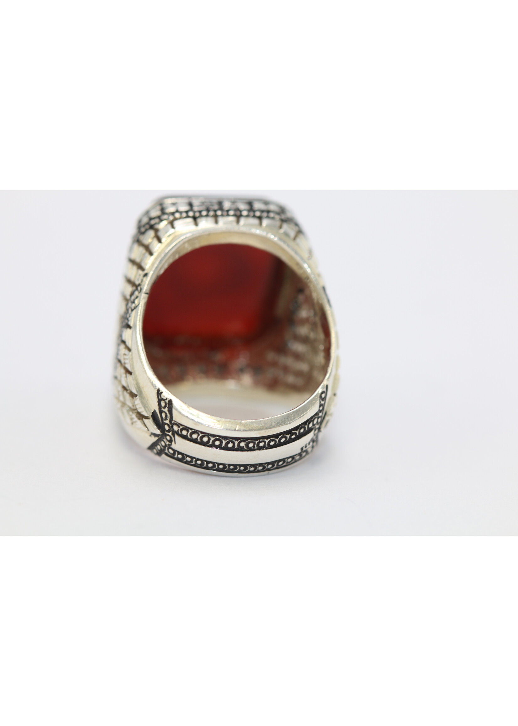 925 zilver ring bezet met natuurlijke Carneool