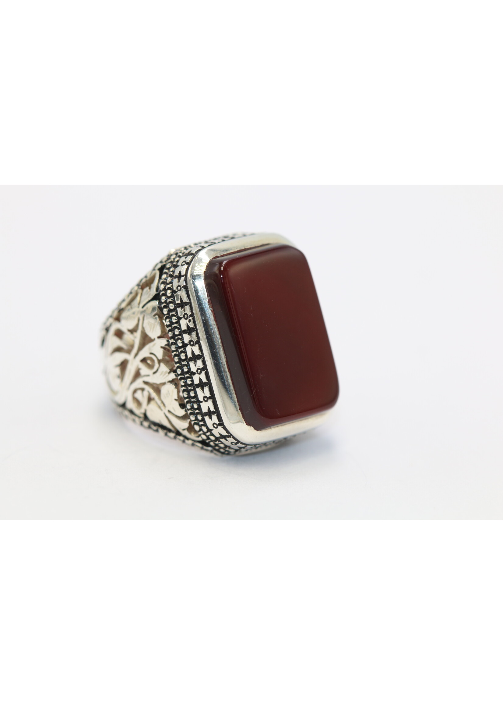 925 zilver ring bezet met natuurlijke Carneool