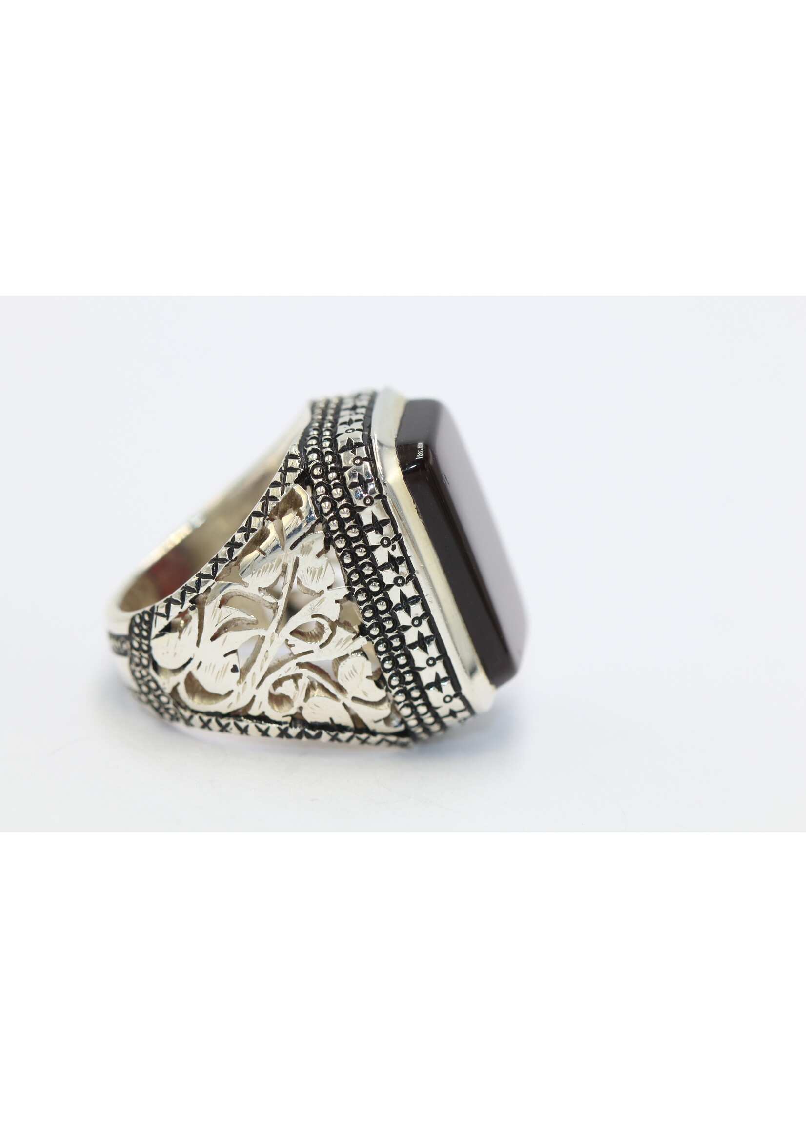 Bague en argent 925 sertie de Cornaline naturelle