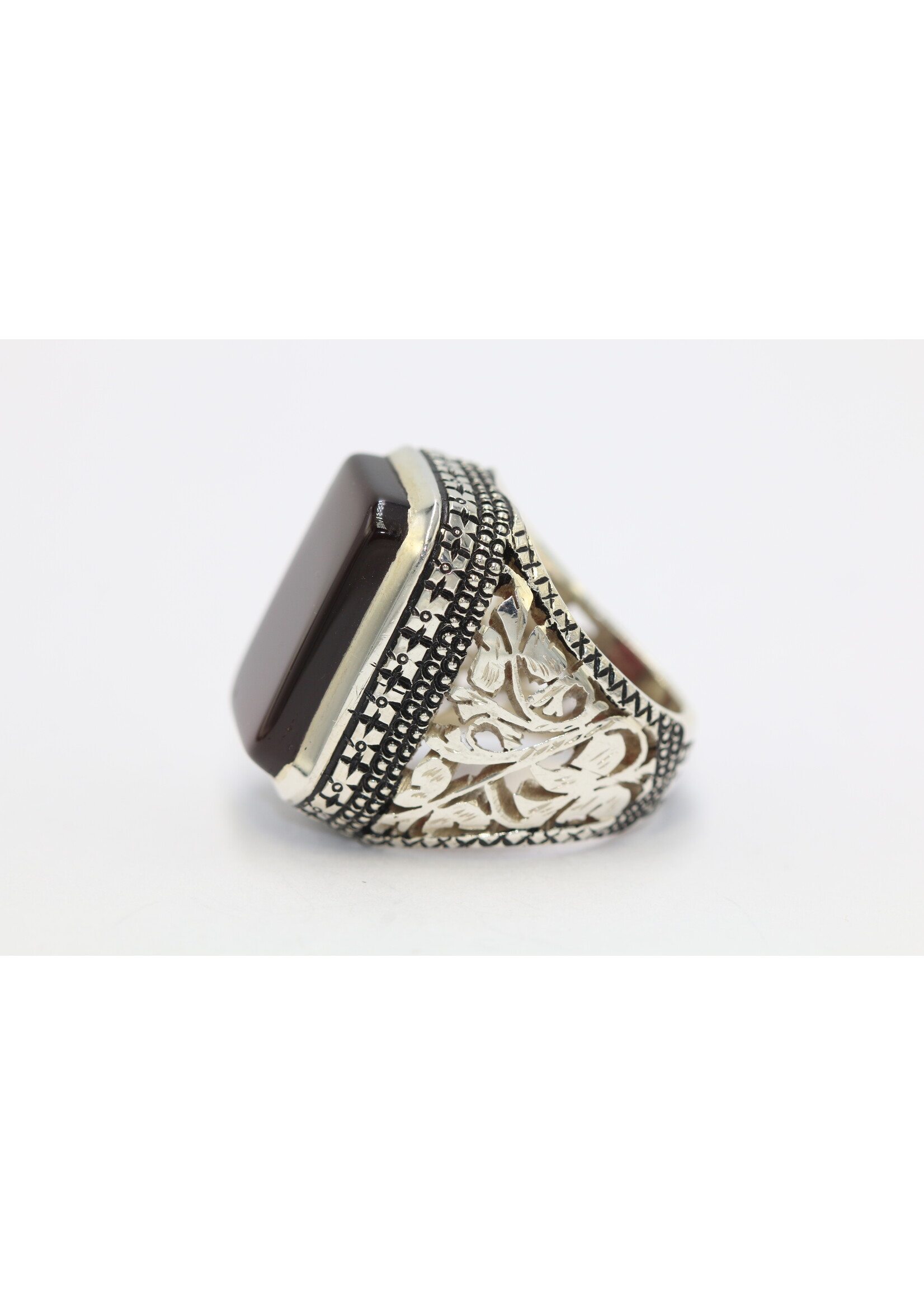 925 zilver ring bezet met natuurlijke Carneool