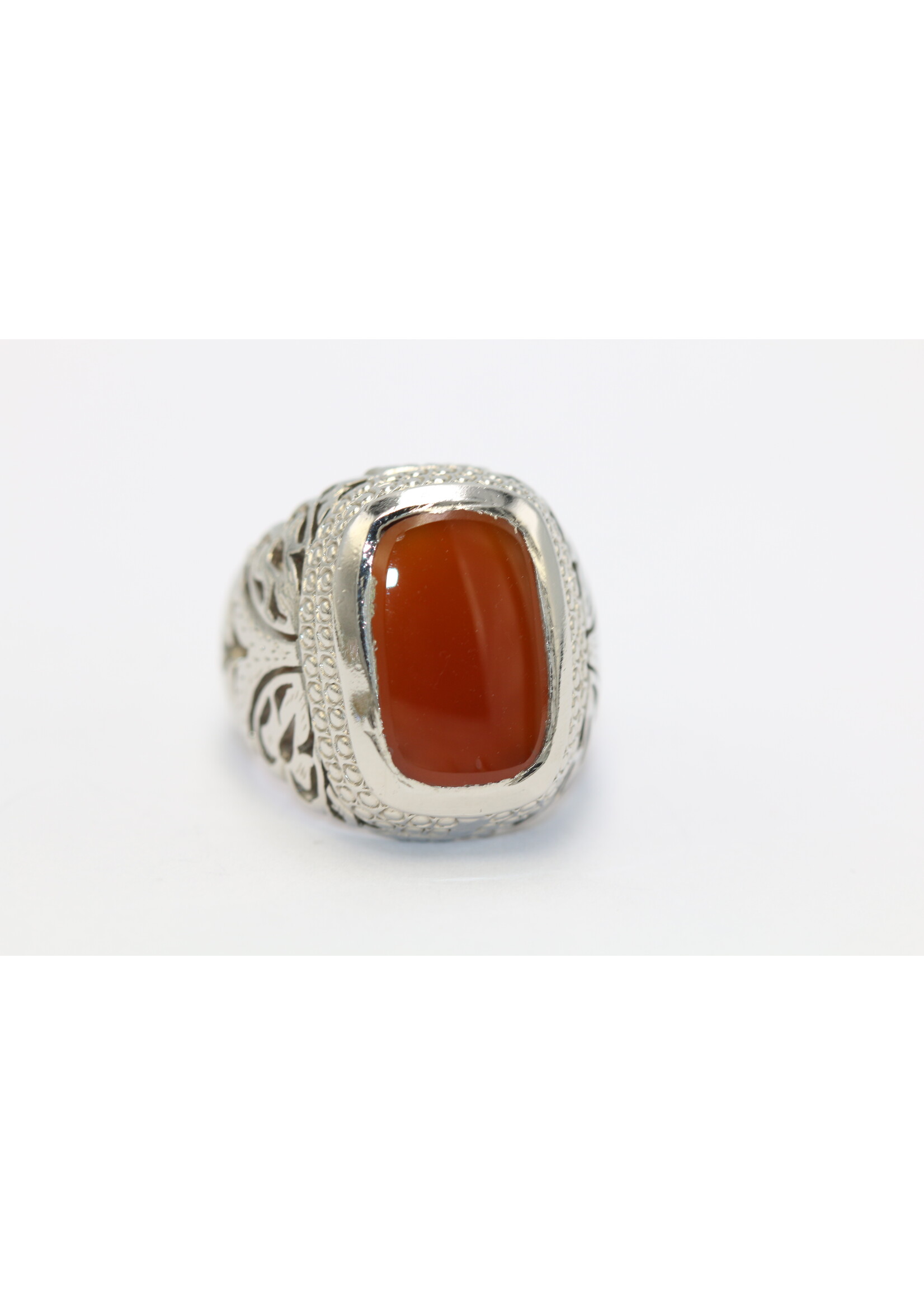 925 silver ring set with natural Carnelian