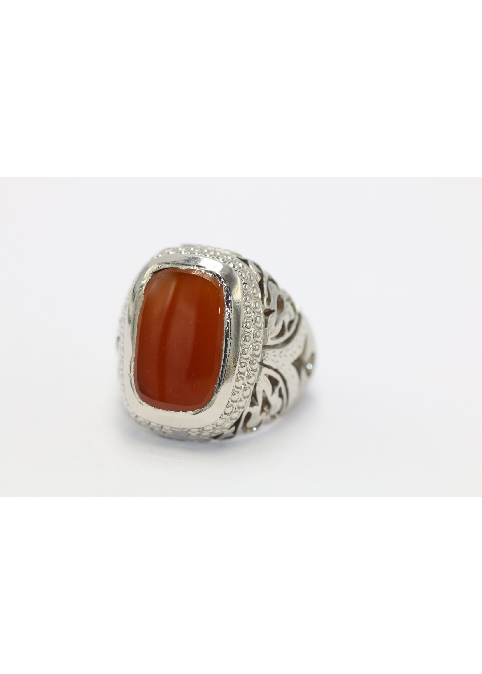 925 silver ring set with natural Carnelian