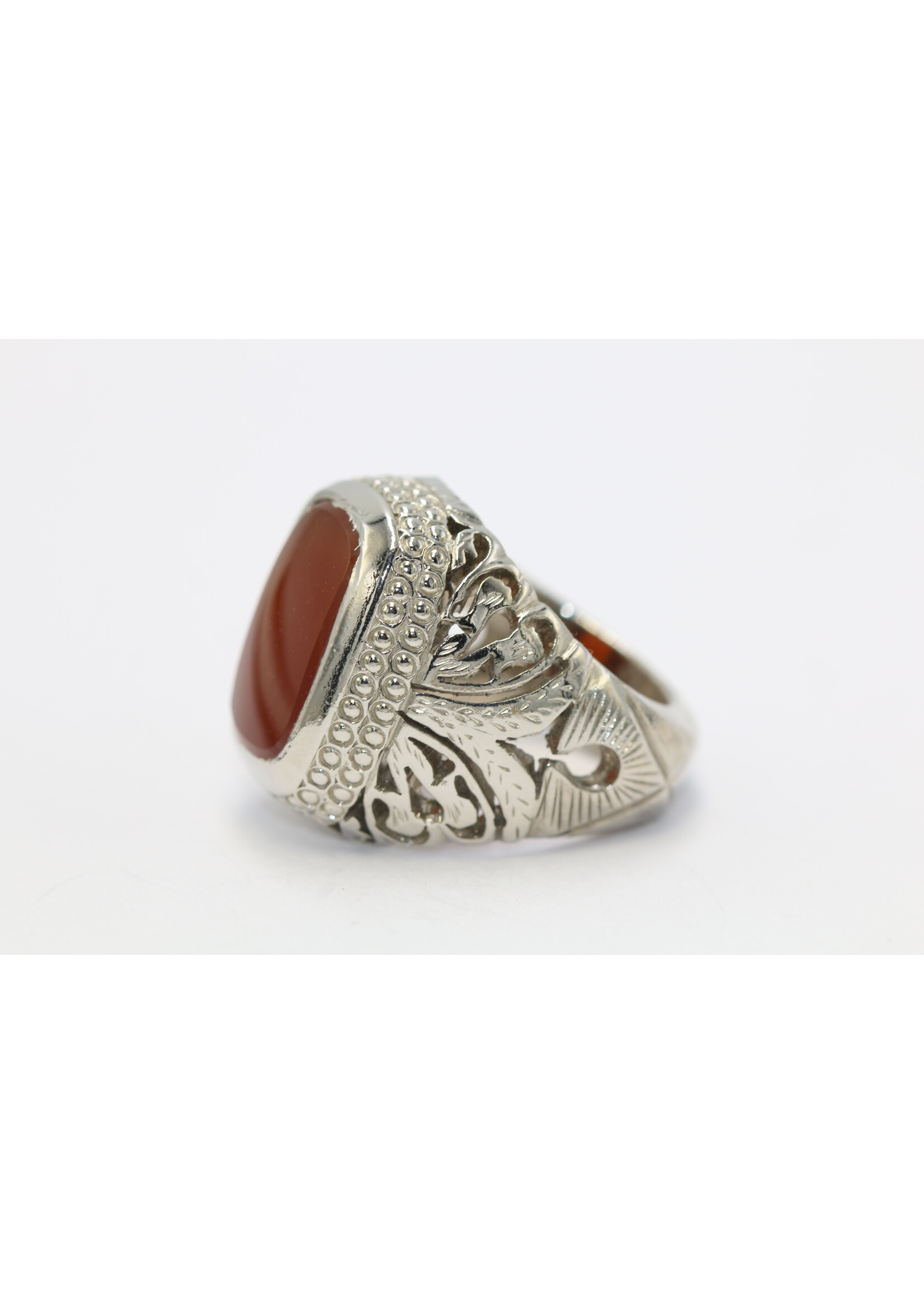 925 silver ring set with natural Carnelian