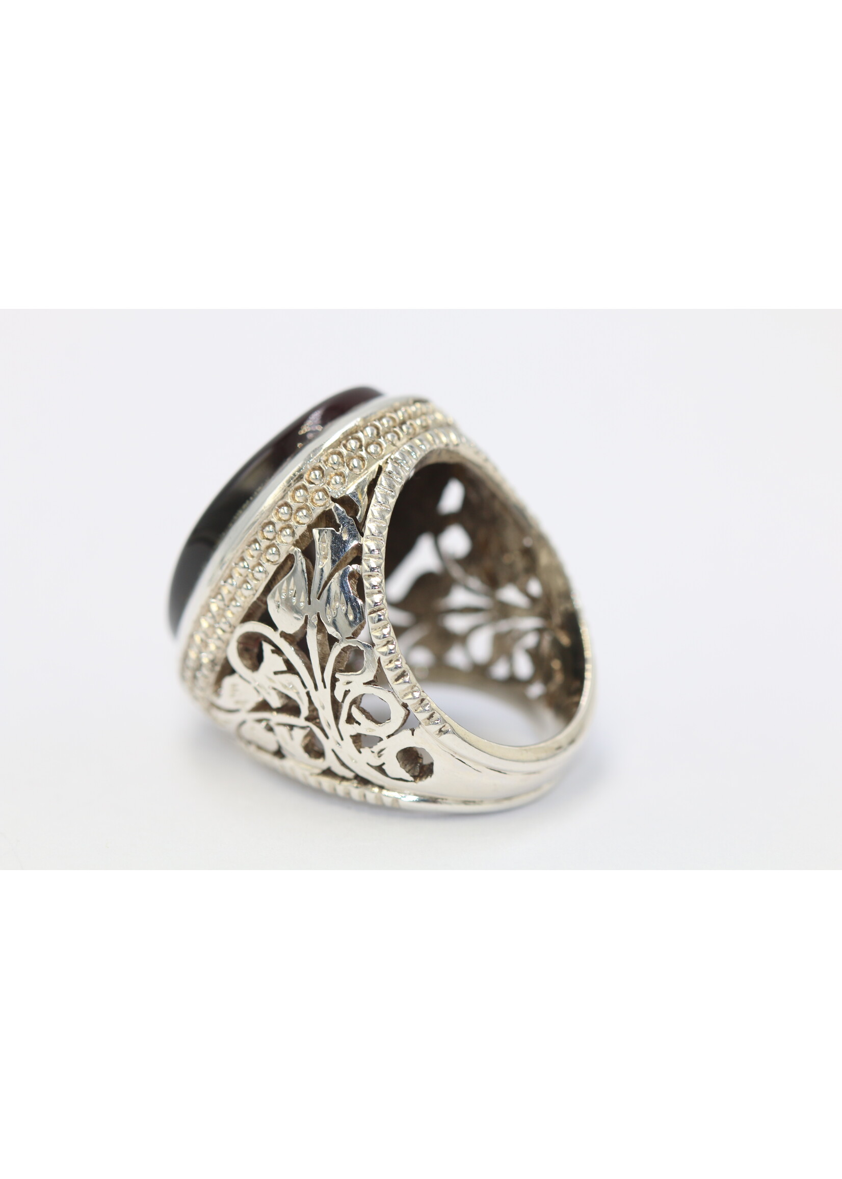 925 zilver ring bezet met natuurlijke Carneool