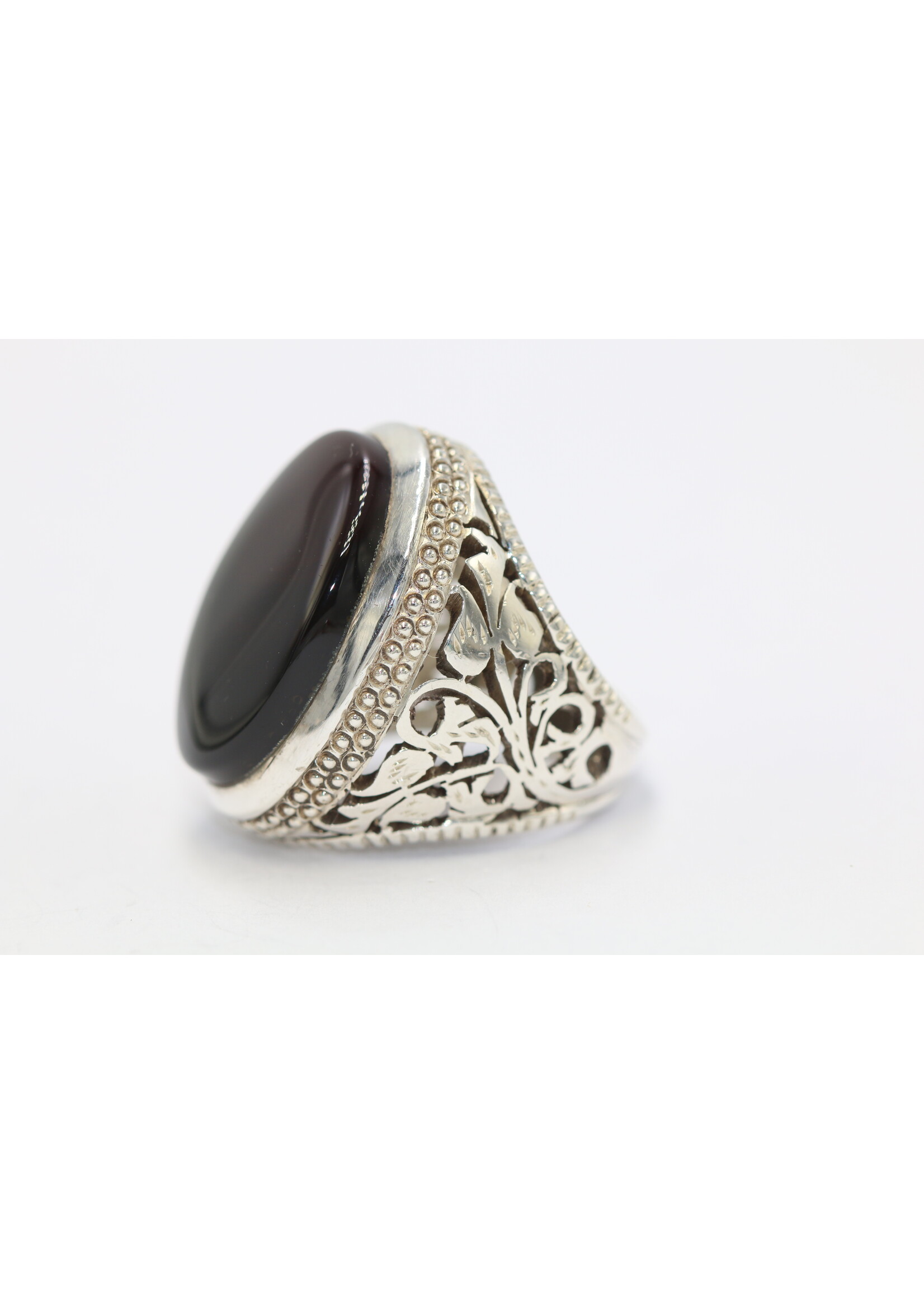 925 zilver ring bezet met natuurlijke Carneool