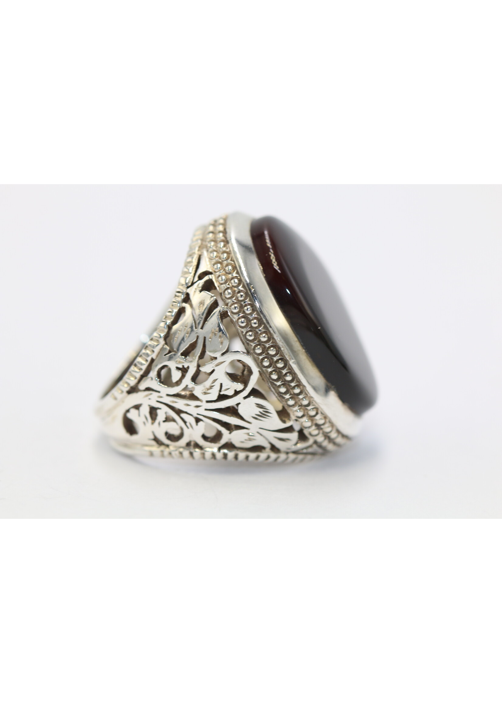 925 zilver ring bezet met natuurlijke Carneool