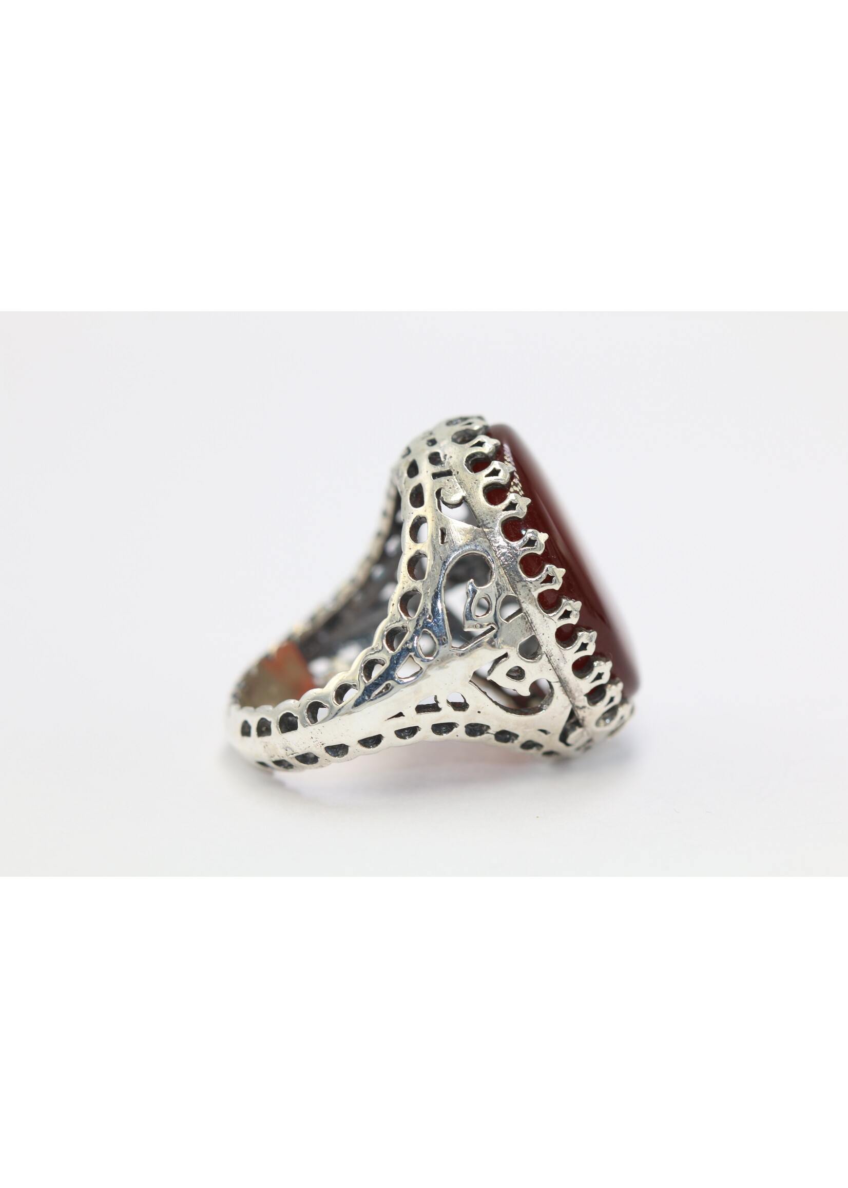 925 silver ring set with natural Carnelian