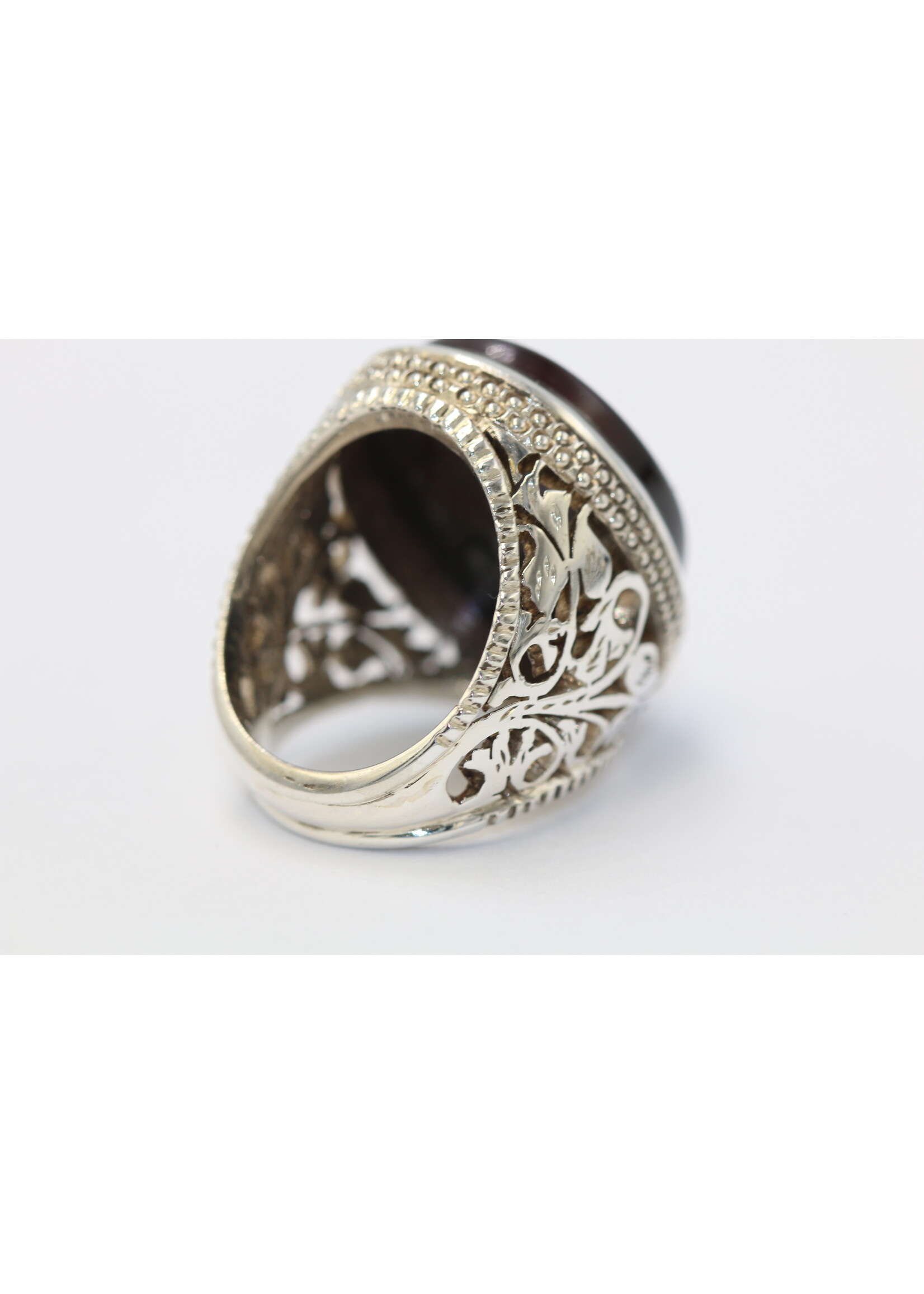 925 zilver ring bezet met natuurlijke Carneool
