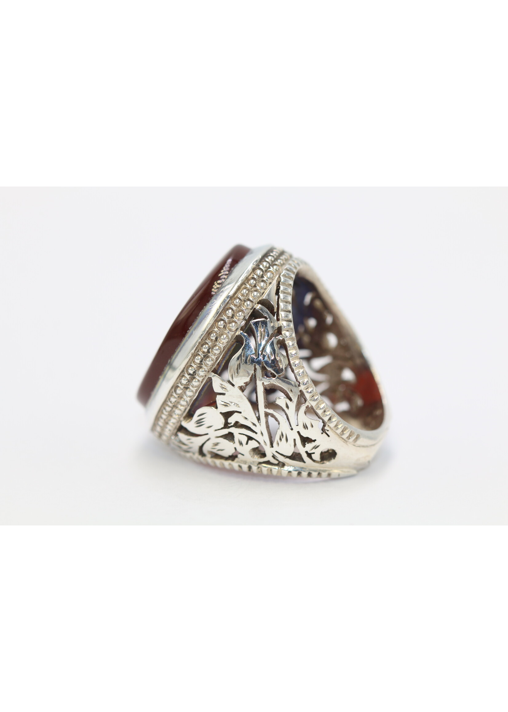 925 silver ring set with natural Carnelian